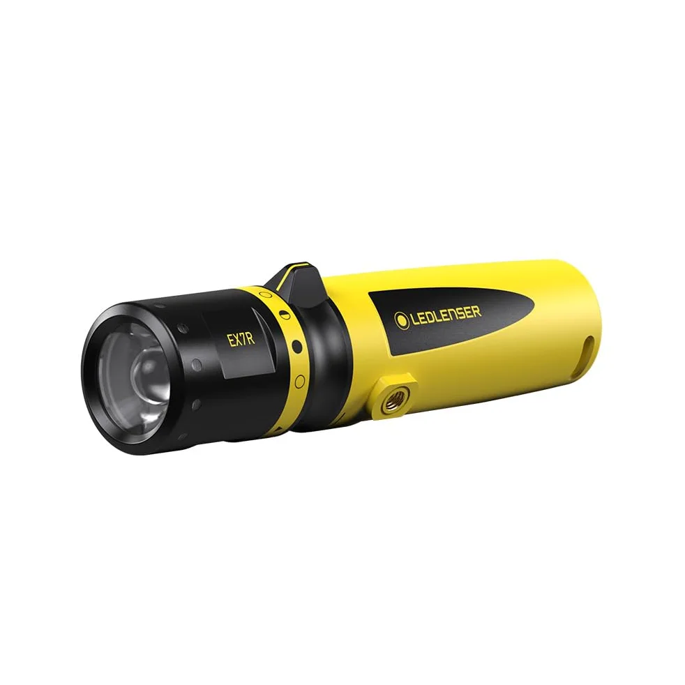 Ledlenser EX7R solidna warsztatowa latarka kieszonkowa, z możliwością ustawiania ostrości, ładowana na akumulator litowy, z zabezpieczeniem przeciwwybuchowym strefy EX 0/20, 220 lm, IP68, 140 m