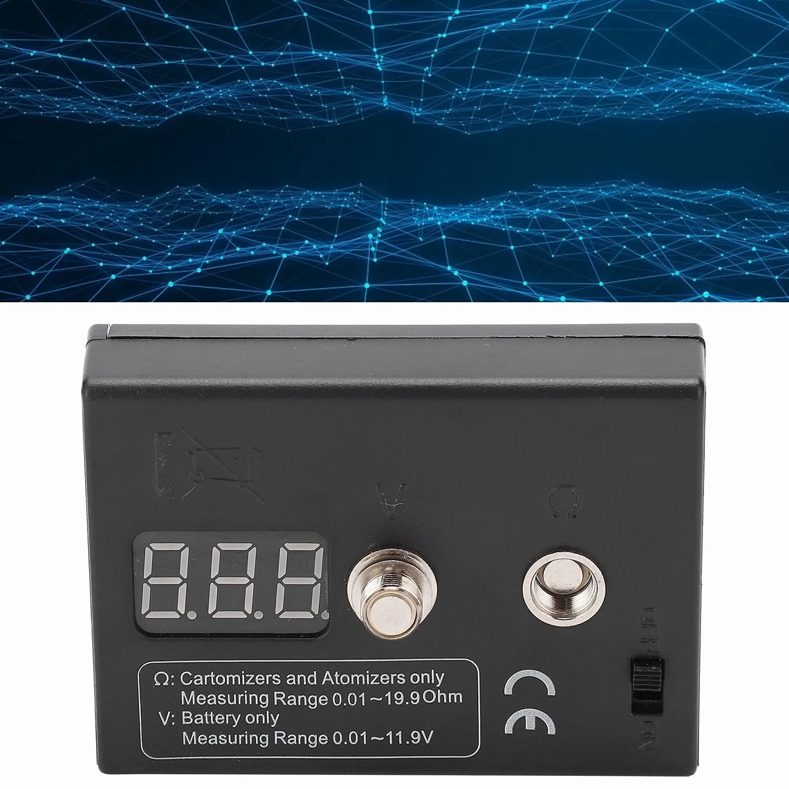 Cyfrowy Tester Rezystancji Cewki, Miernik Rezystancji Omomierz Pomiarowy Drut Narzędzie do Majsterkowania do Atomizera 3V 0.01 do 20Ω