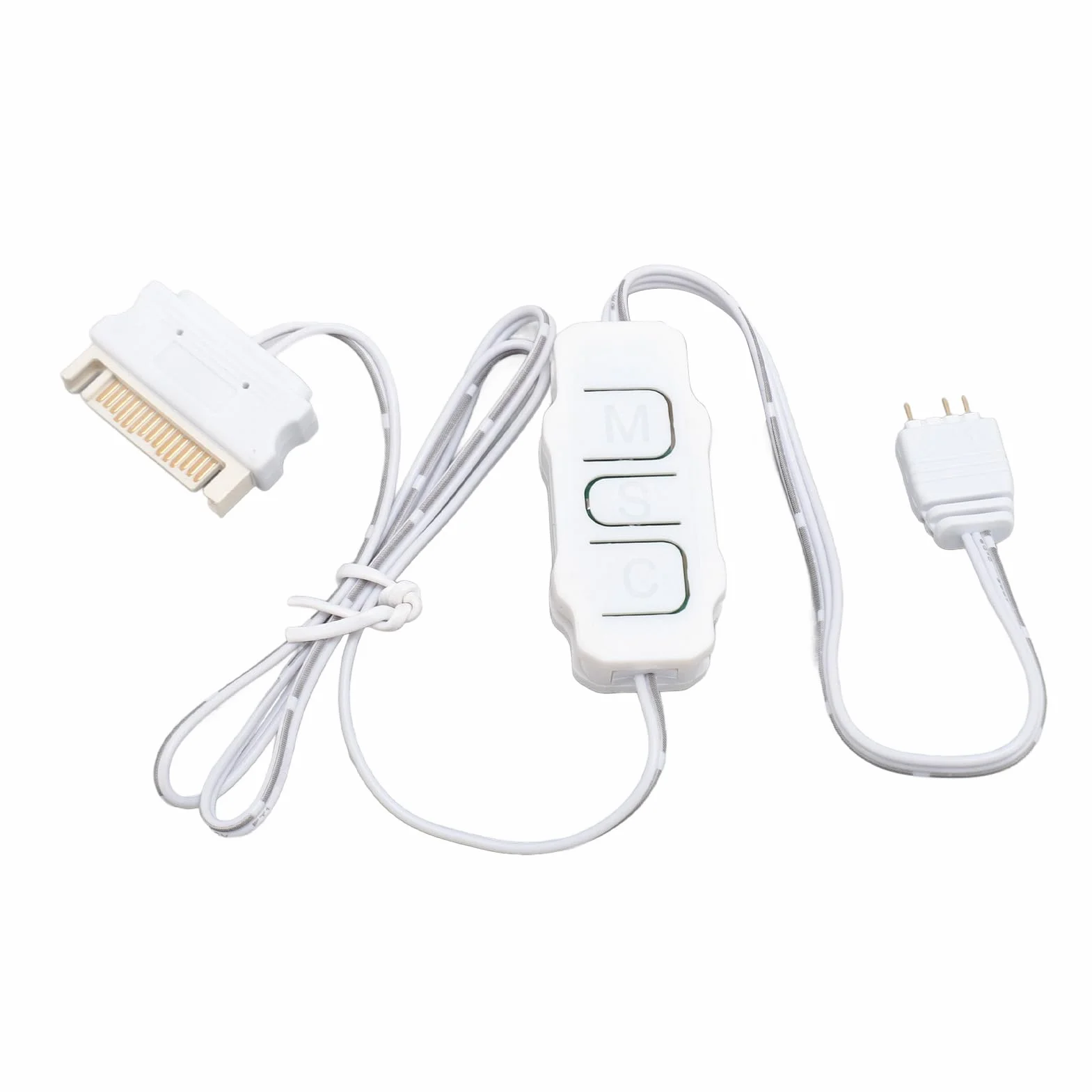 Kontroler Wentylatora Komputera ARGB 5V 3 Pin Easy ARGB Light Stripe Remoteer Proste Przyciski Biały
