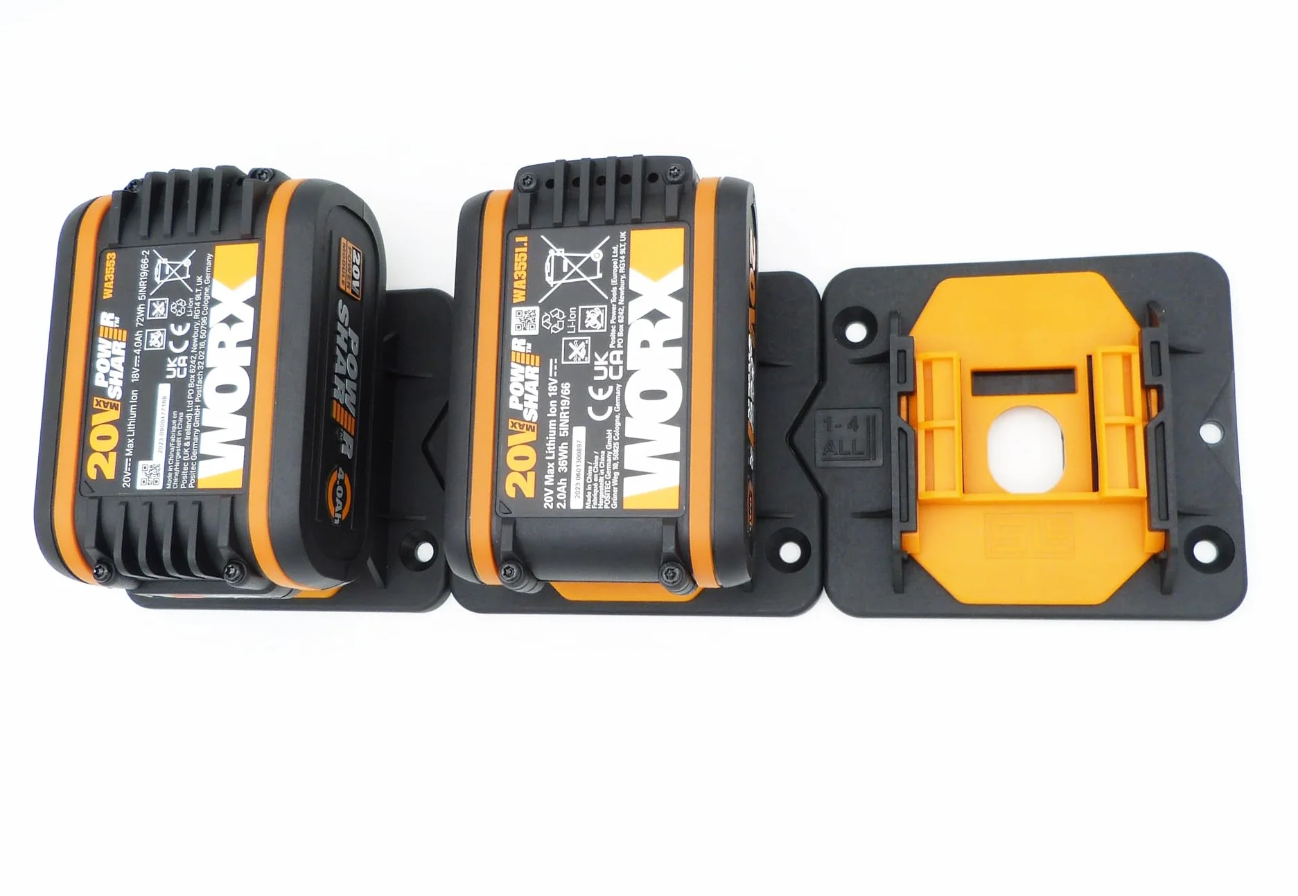 SLE 5x profesjonalny uchwyt na akumulator do Worx 20 V MAX PowerShare uchwyt ścienny uchwyt na akumulator uchwyt WA 3528 3539 3551 3553 3553 3556 3570 3014 3641 3648