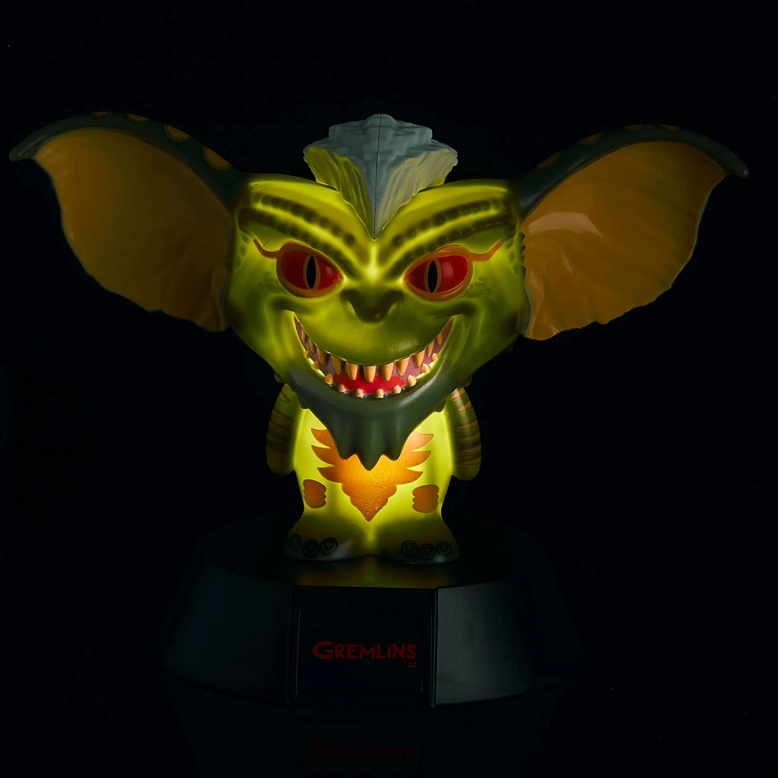 Paladone Gremlins Icon Light Gremlin lampa 3D, czarna, z nadrukiem, z tworzywa sztucznego, z diodami LED, w kartonie z okienkiem.