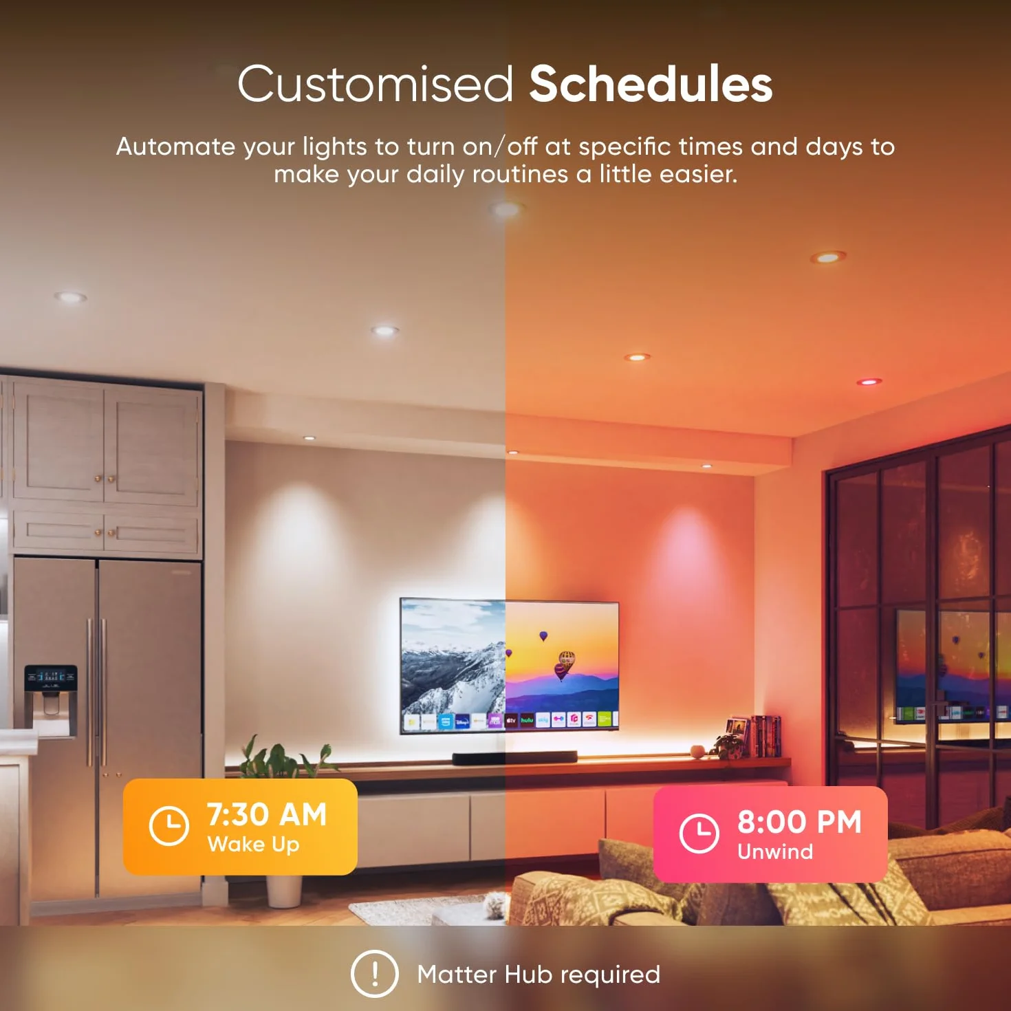 Nanoleaf Matter reflektor do zabudowy RGBCW LED, 1 inteligentna i ściemniana żarówka, 550 lumenów, wycięcie 75-85 mm, aplikacja Wi-Fi Bluetooth / sterowanie głosem (współpracuje z Alexa, Apple