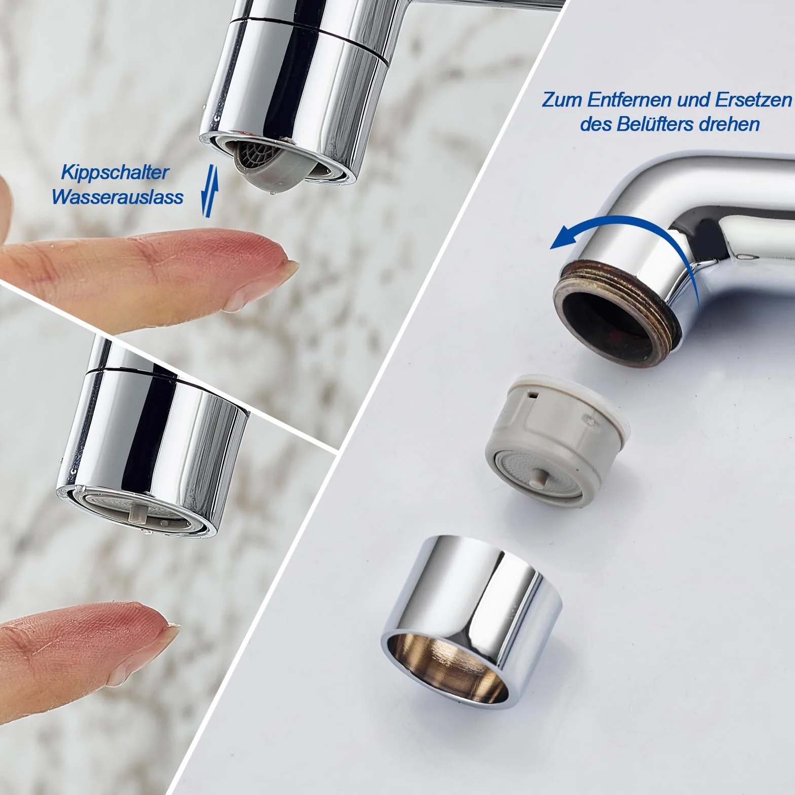 Wysoki kran łazienkowy w chromie o wysokości dyszy 203 mm, armaty z mosiądzu z krzyżem obrótnym o 360° – armaty do umywalki, przeznaczona dla łazience oraz toalety gościnnej