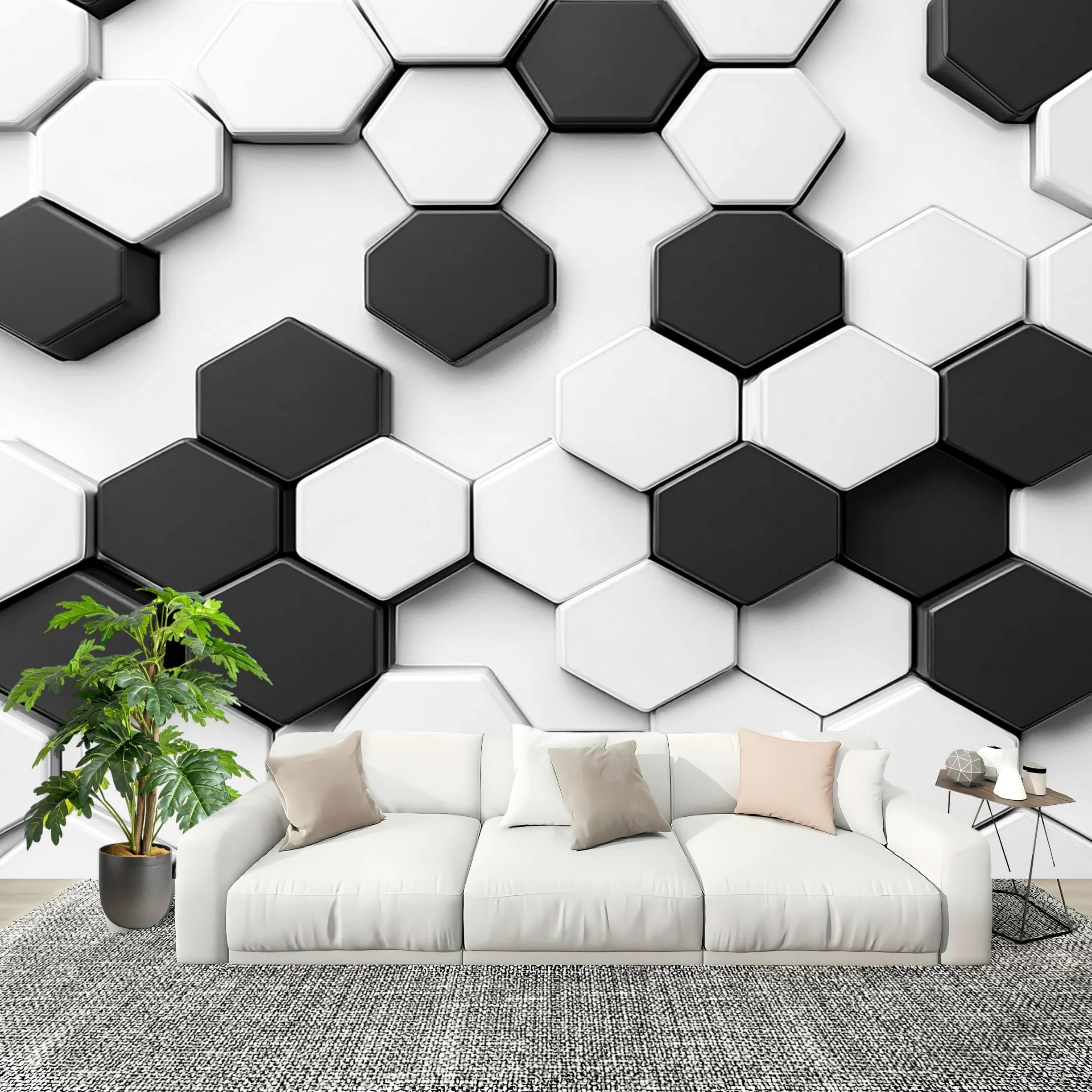 Wodoodporna tapeta 3D mural 400 x 280 cm 3D geometryczny plaster miodu dekoracja domu zdejmowana fototapeta biała HD nietkane murale bezszwowe łączenie ochrona przed promieniowaniem UV naklejki