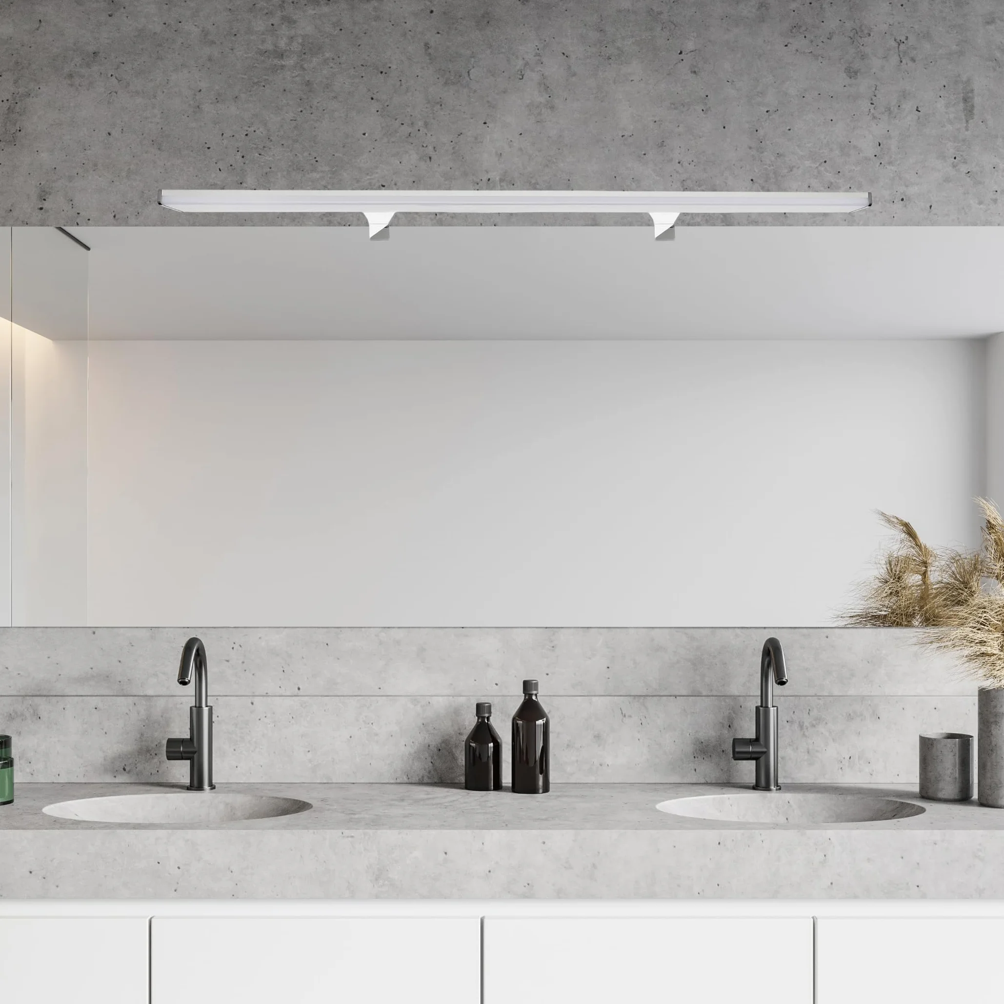 SEBSON® Lampa lustrzana LED, 120 cm, oświetlenie łazienki IP44, lampa szafka lustrzana, neutralna biała 4000 K, 1500 lm, oświetlenie lusterka 1200 x 98 x 44 mm aluminium