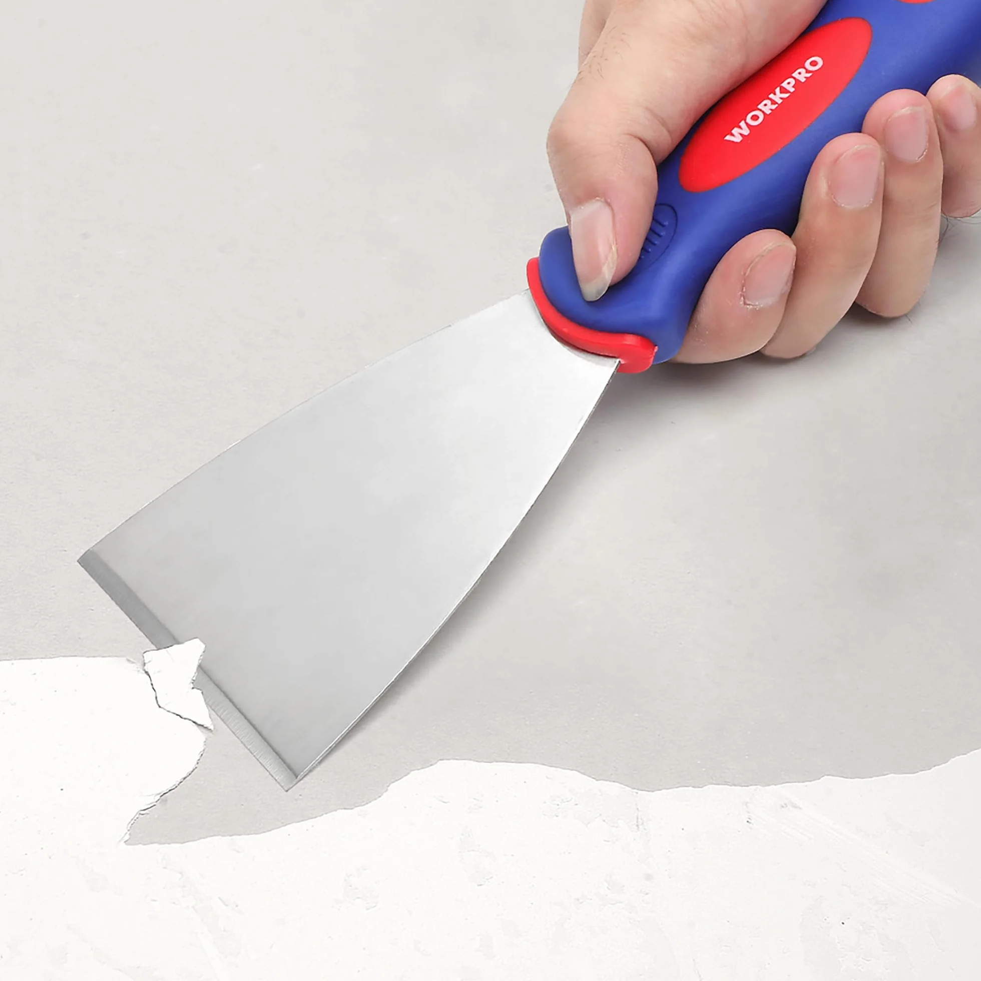 WORKPRO Malerspachtel Spachtel Set mit Kunststoffgriff aus Edelstahl Spachtel Palettenmesser Putty Knife zum Entfernen 38mm 76mm 100mm 150mm 4-teilig