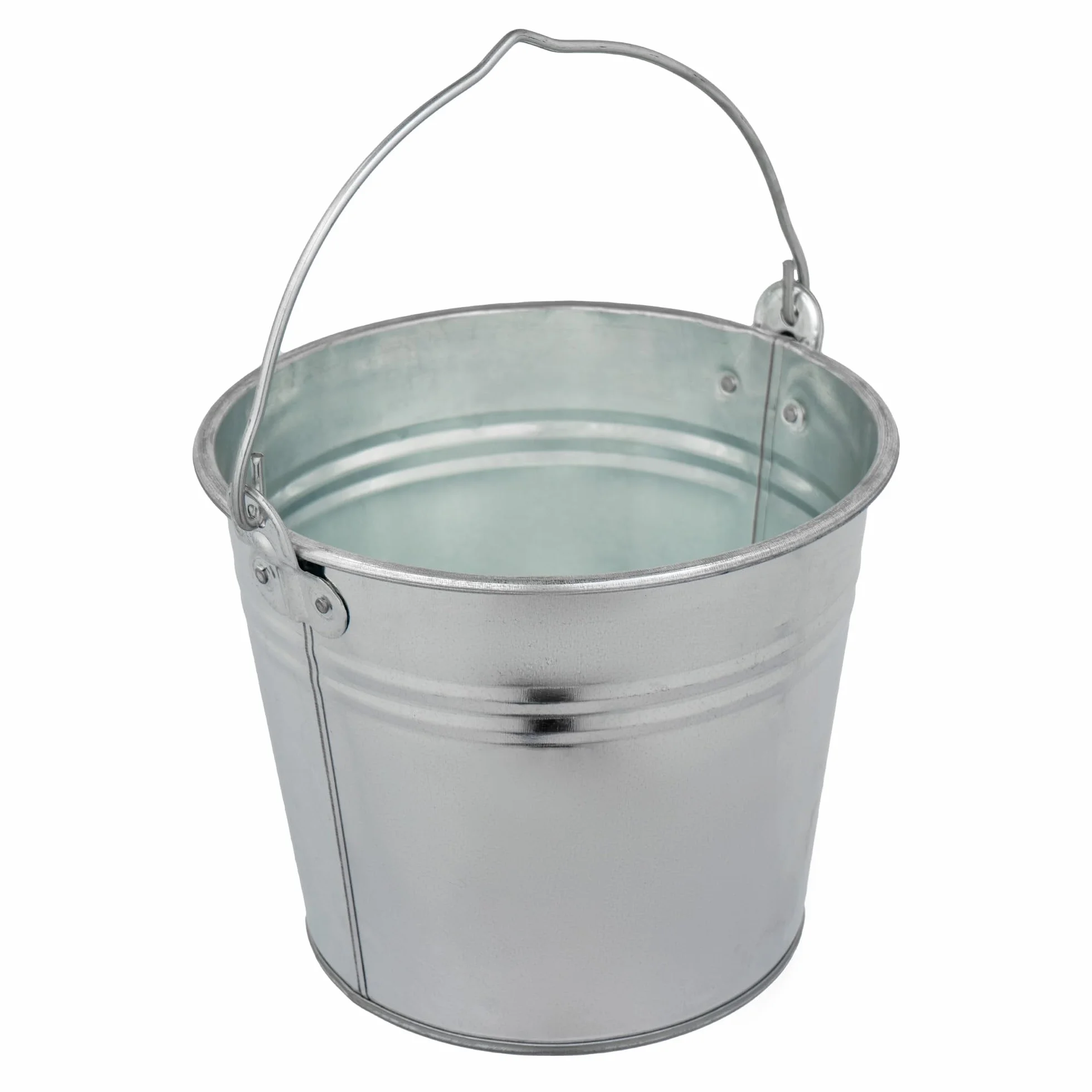 Wiadro metalowe 5L ocynkowane mocne gospodarcze z Uchwytem Wiaderko do Prac budowlanych, Ogrodu, Gospodarstwa solidne Ocynk srebrne