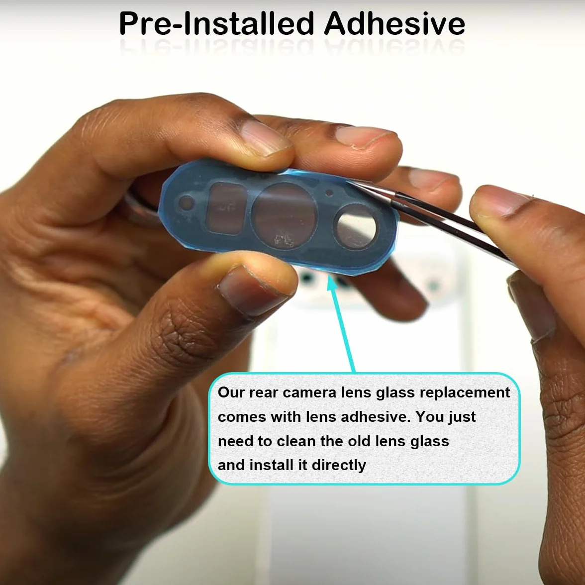 Google Pixel 9 Pro 5G 6.3" 2024 Back Rear Camera Lens Glass Replacement with Pre-Installed Adhesive and Tweezers Precision Knife Repair Tool Kit