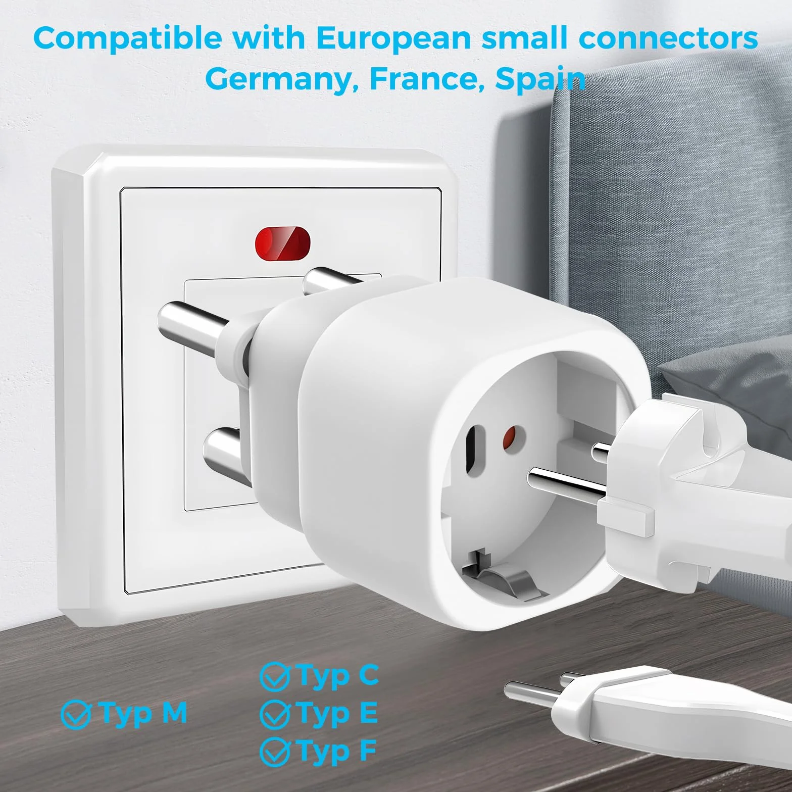 Adapter wtyczki RPA typu M biały
