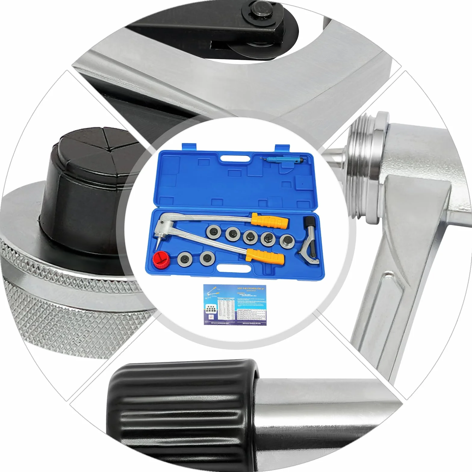 Zestaw do rozsypywania rur, 10-28 mm, z 7 głowicami rozszerzającymi, ręczny zestaw do wytłaczania rur, szczypce do rur miedzianych, aluminiowych i elastycznych stalowych