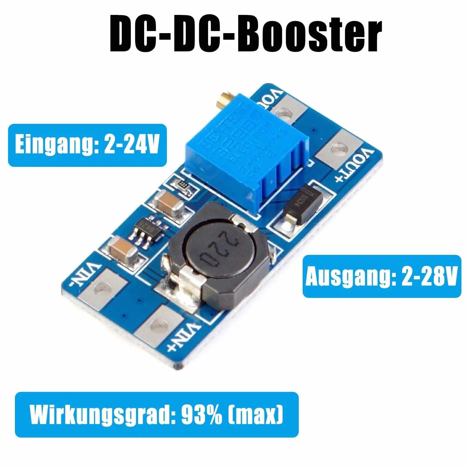 GERUI DC-DC Step Up Boost Converter 2V-24V do 5V-28V 2A regulowany przetwornica napięcia