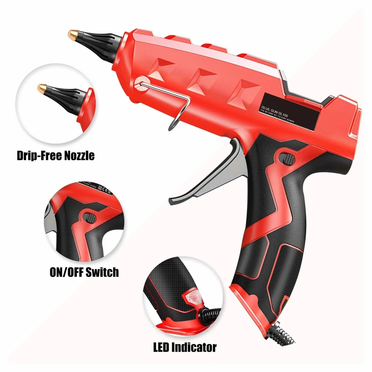 Pistolet Do Kleju Na GorąCo Pistolet Do Klejenia Na Gorąco 100W Heavy Duty Pełnowymiarowy Zestaw Pistoletów Do Klejenia Z 20 Szt. Kleje W Sztyfcie Dla Majsterkowiczów Projekty Artystyczne I Rzemieślni