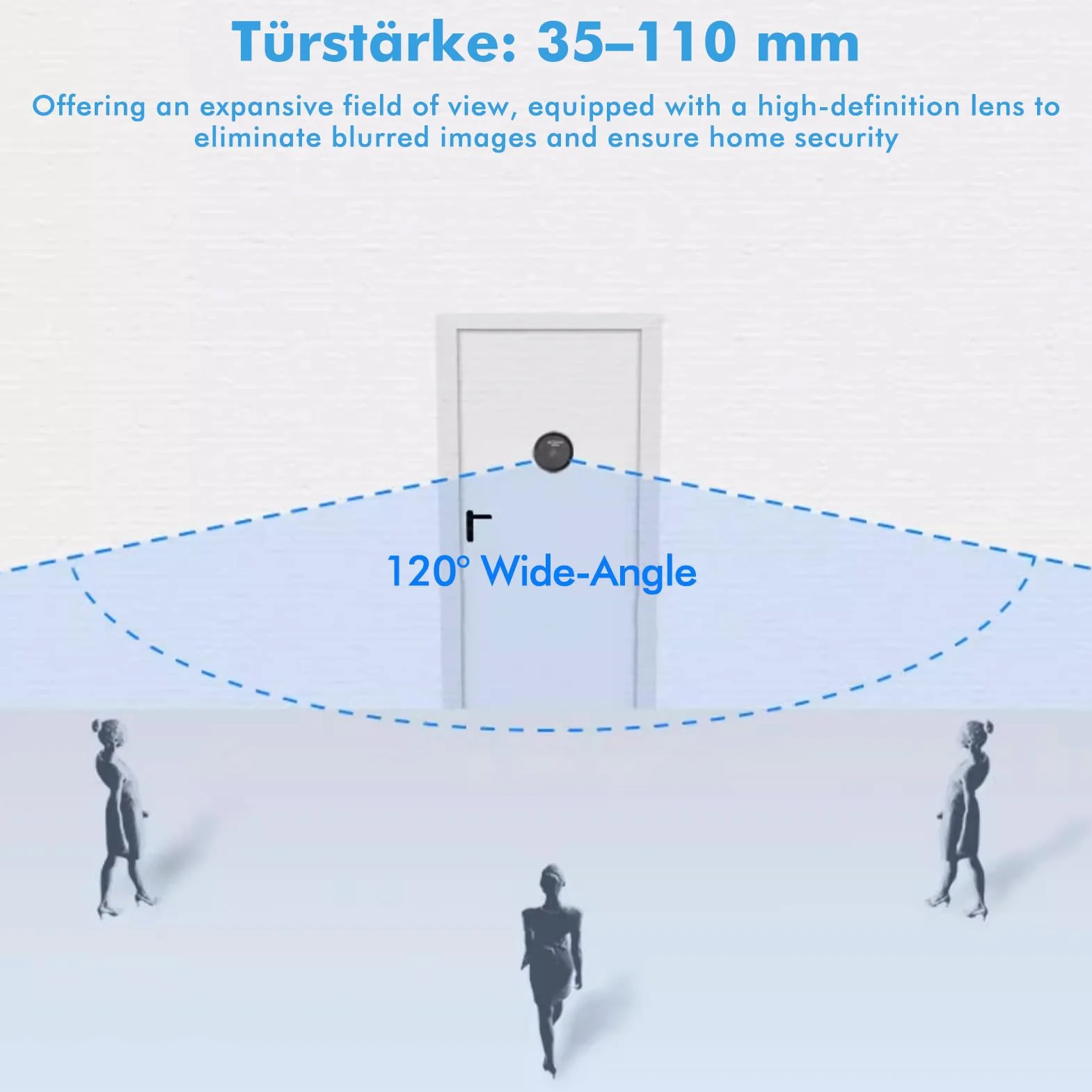 Nikou 2,4-calowy ekran TFT LCD, inteligentny wizjer do drzwi, kamera z dzwonkiem do drzwi, 4 dzwonki, szerokokątny aparat 1 MP 120°, widoczność w nocy, do domu, biura, mieszkania, hotelu