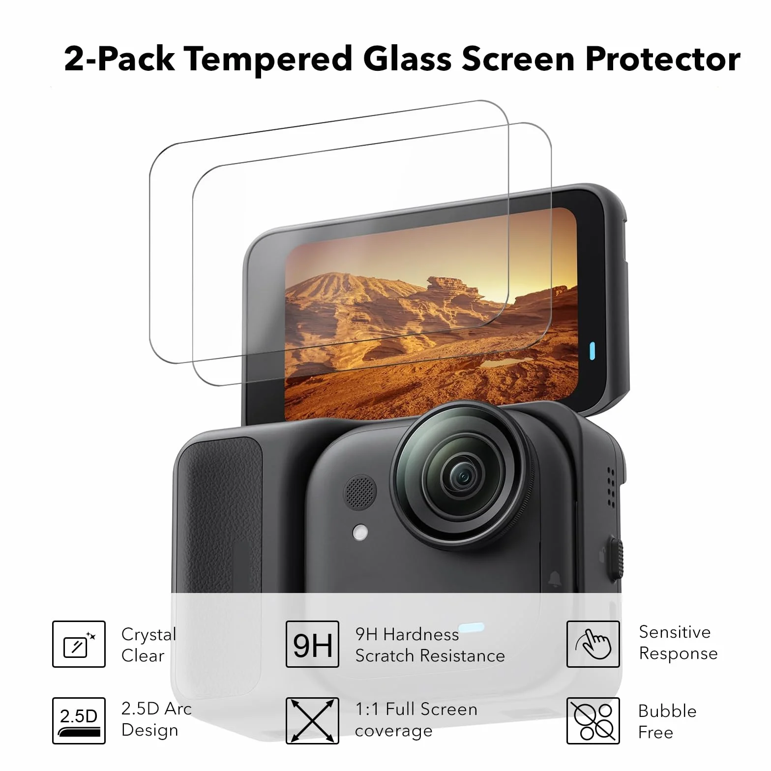 SYMIK torba do przenoszenia Insta360 GO Ultra, silikonowa osłona obiektywu, folia ochronna na wyświetlacz