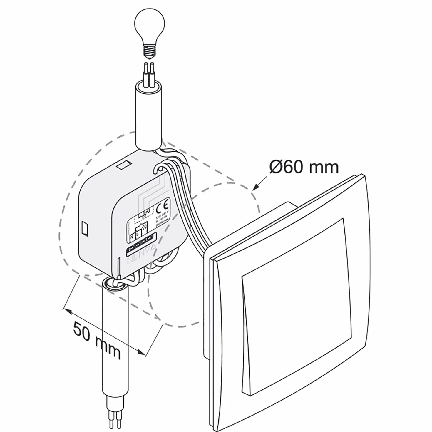 Somfy 2401161 mikroodbiornik do oświetlenia, 500 W, 230 V, biały