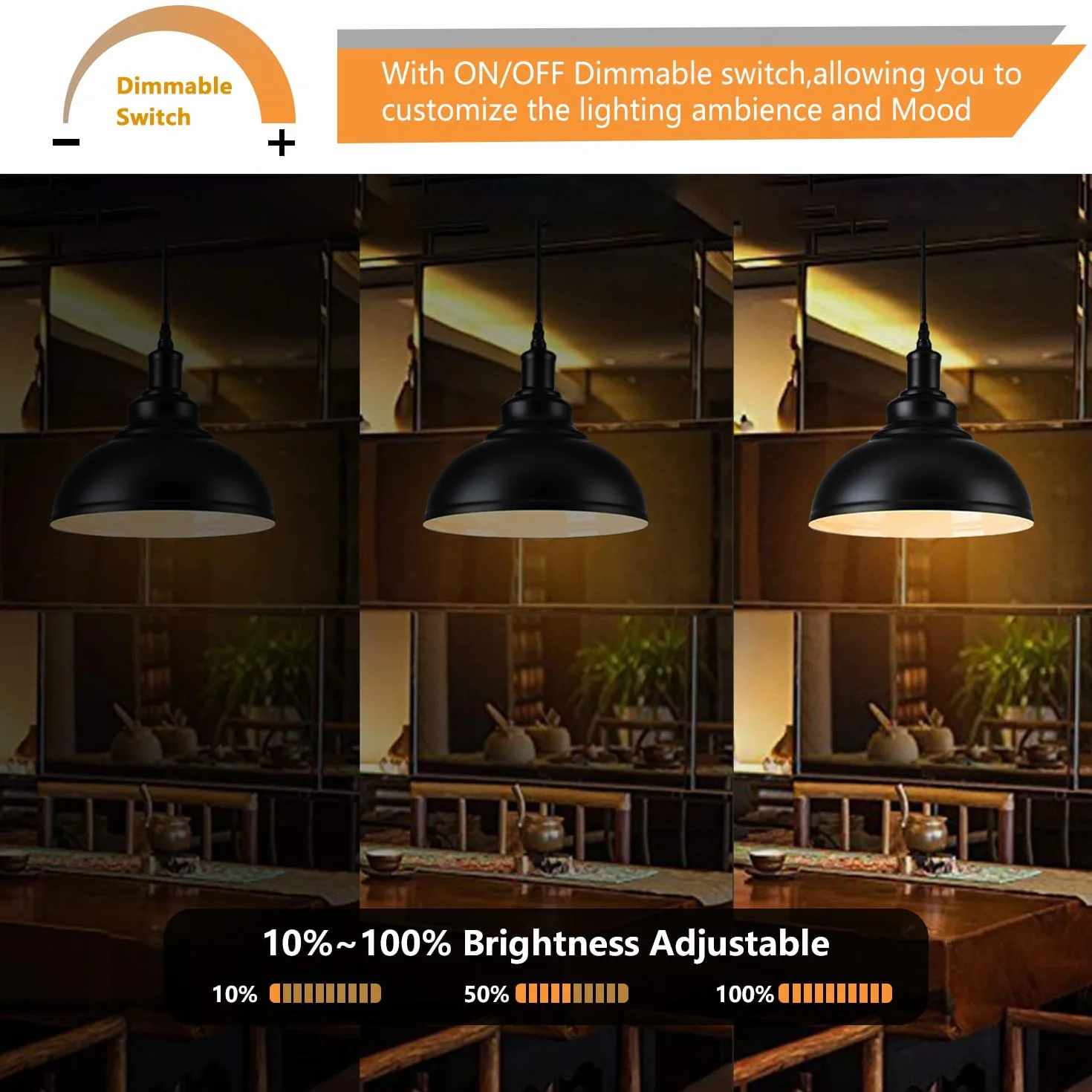 Lampa wisząca z wtyczką, lampa wisząca w stylu vintage, ściemniana, czarna, metalowa, gwint E27, z kablem 4,5 m i przełącznikiem ściemniacza, do użytku na zewnątrz i wewnątrz, do ogrodu, na balkon