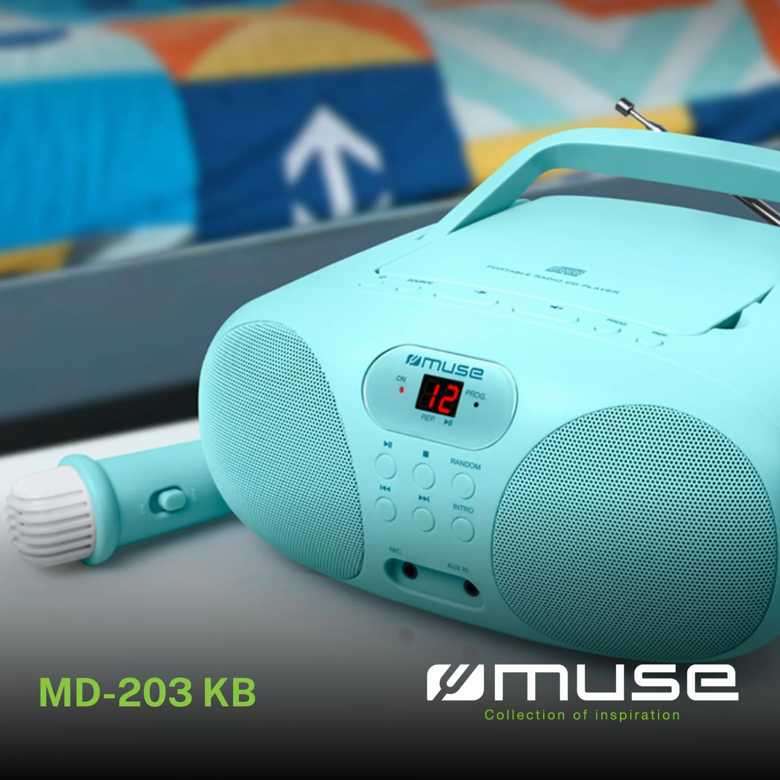 MUSE Radioodtwarzacz MD-203 KB, Miętowy