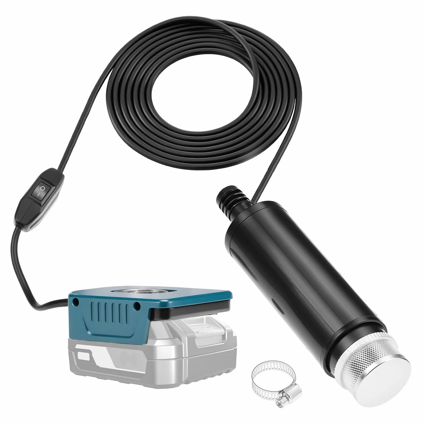 QWORK Bateria pompy wodnej, pompa głębinowa 120 W z przewodem 5M, kompatybilna z akumulatorem Makita 18 V (bateria nie jest dołączona)