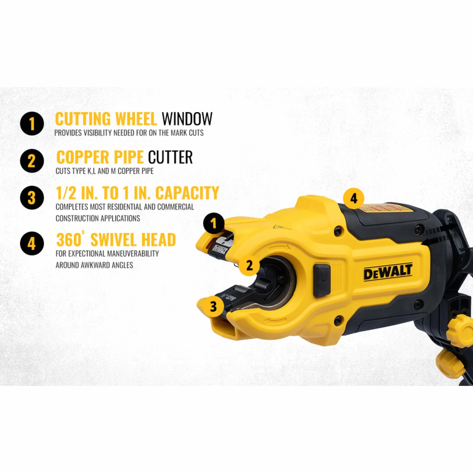 DEWALT IMPACT CONNECT obcinak do rur miedzianych, mocowanie wkrętarki udarowej, obcinacz do rur (DWACPRIR)