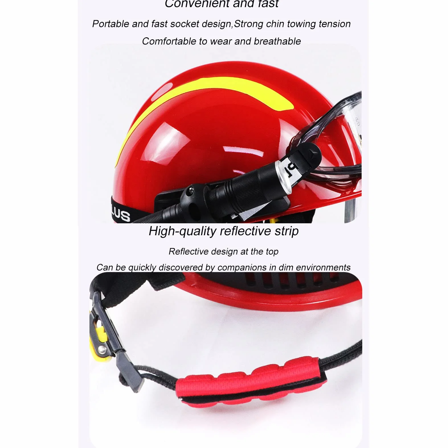 Regulowany hełm ochronny Kask ratunkowy, Kask ratunkowy ratunkowy po trzęsieniu ziemi Kask ochronny głowy, Kask przeciwuderzeniowy z lampą czołową i goglami