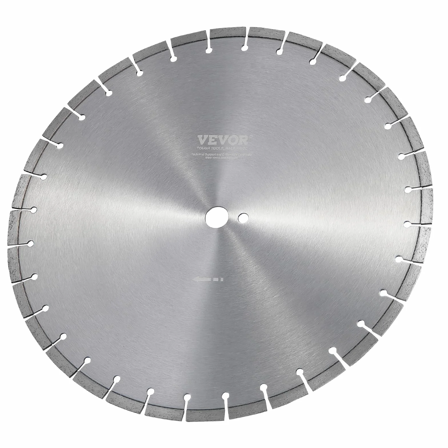 VEVOR Diamentowa piła ukośna do betonu 45 cm, praca na sucho lub na mokro, ostrze do piły ukośnej 12 mm z płaskimi zębami, średnica otworu środkowego 25,4 mm