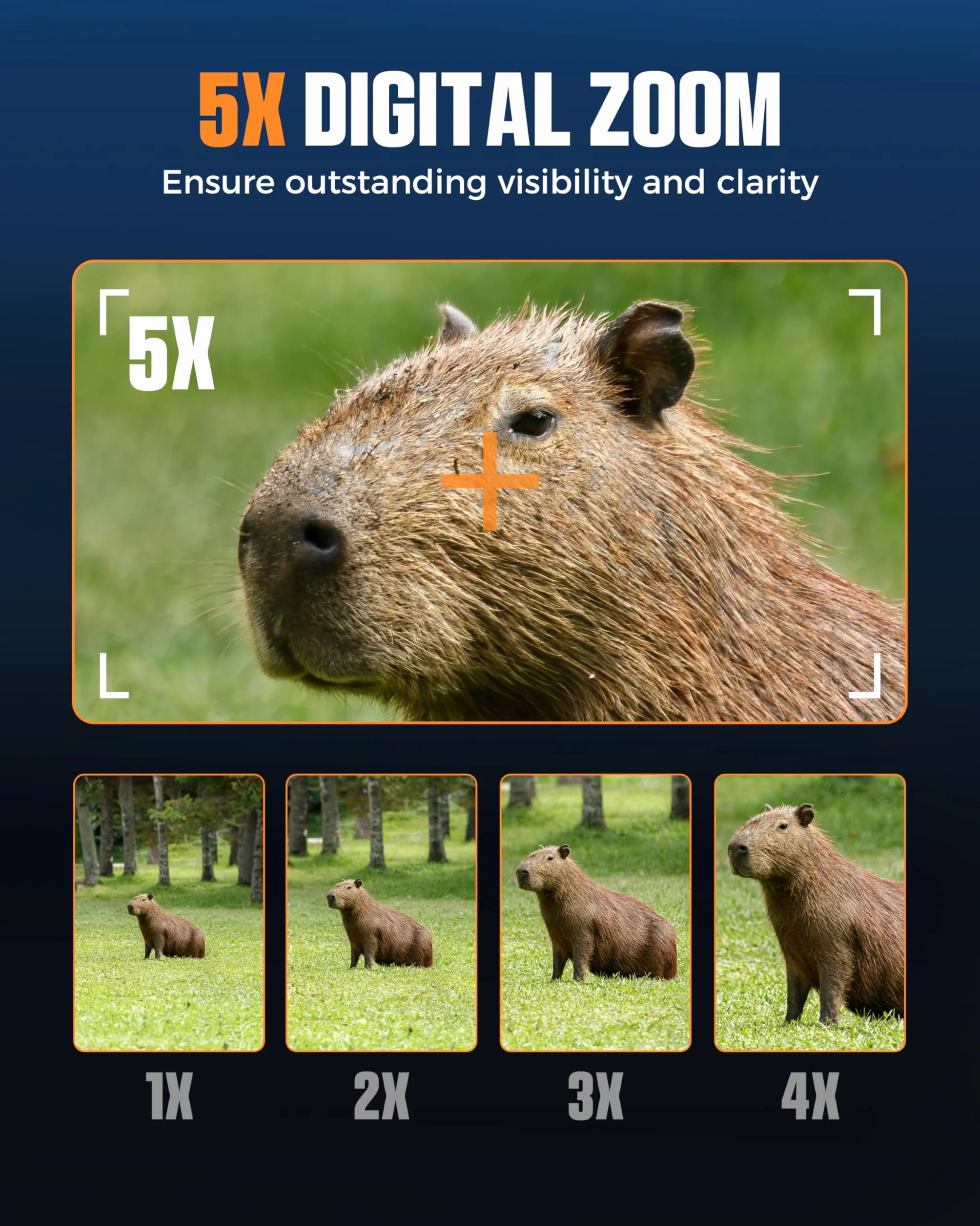 CIGMAN Gogle noktowizyjne 600 m HD 1080P 4" 5000 mAh lornetka na podczerwień f/1.0 5-krotny zoom cyfrowy