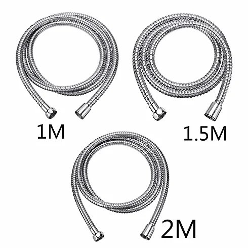 Wymiana węża prysznicowego, Wąż prysznicowy ze stali nierdzewnej, ręczna słuchawka prysznicowa, elastyczna rura, 1 m/1,5 m/2 m, łatwa wymiana DIY(1M)