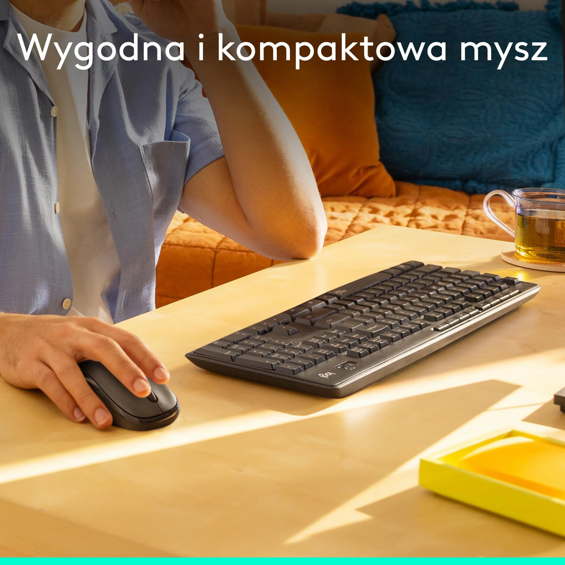 Logitech MK295 Silent, zestaw myszy i klawiatury bezprzewodowej, SilentTouch, QWERTY US Intl - Szary