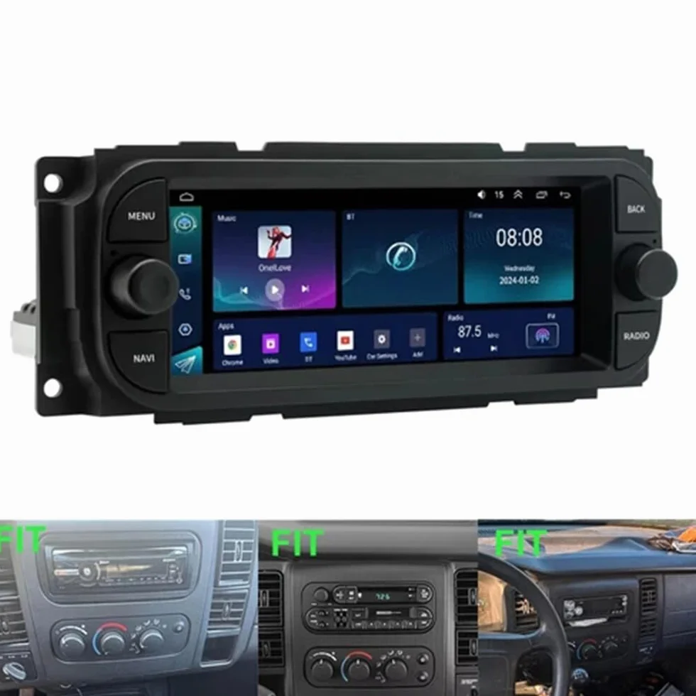 Radio samochodowe Android 14 2 DIN 6,86" ekran dotykowy DAB Bluetooth bezprzewodowy Carplay do Jeep Liberty 2001-2007