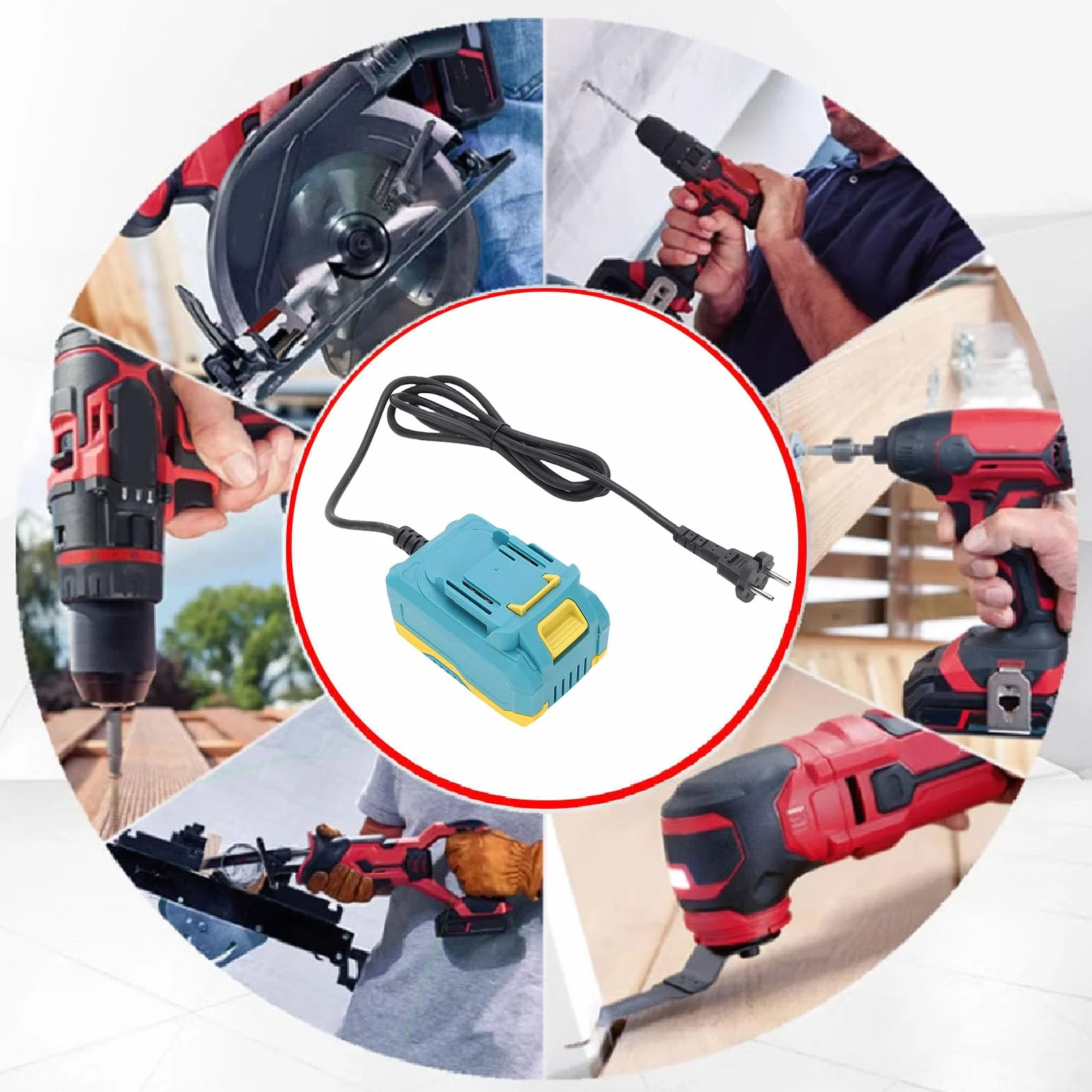 Eujgoov Adapter Konwertera Zasilania 220 V AC na DC 20 V do Akumulatora Litowo-jonowego Elektronarzędzie Bezprzewodowe Przetwornica AC DC do Bezprzewodowych Elektronarzędzi