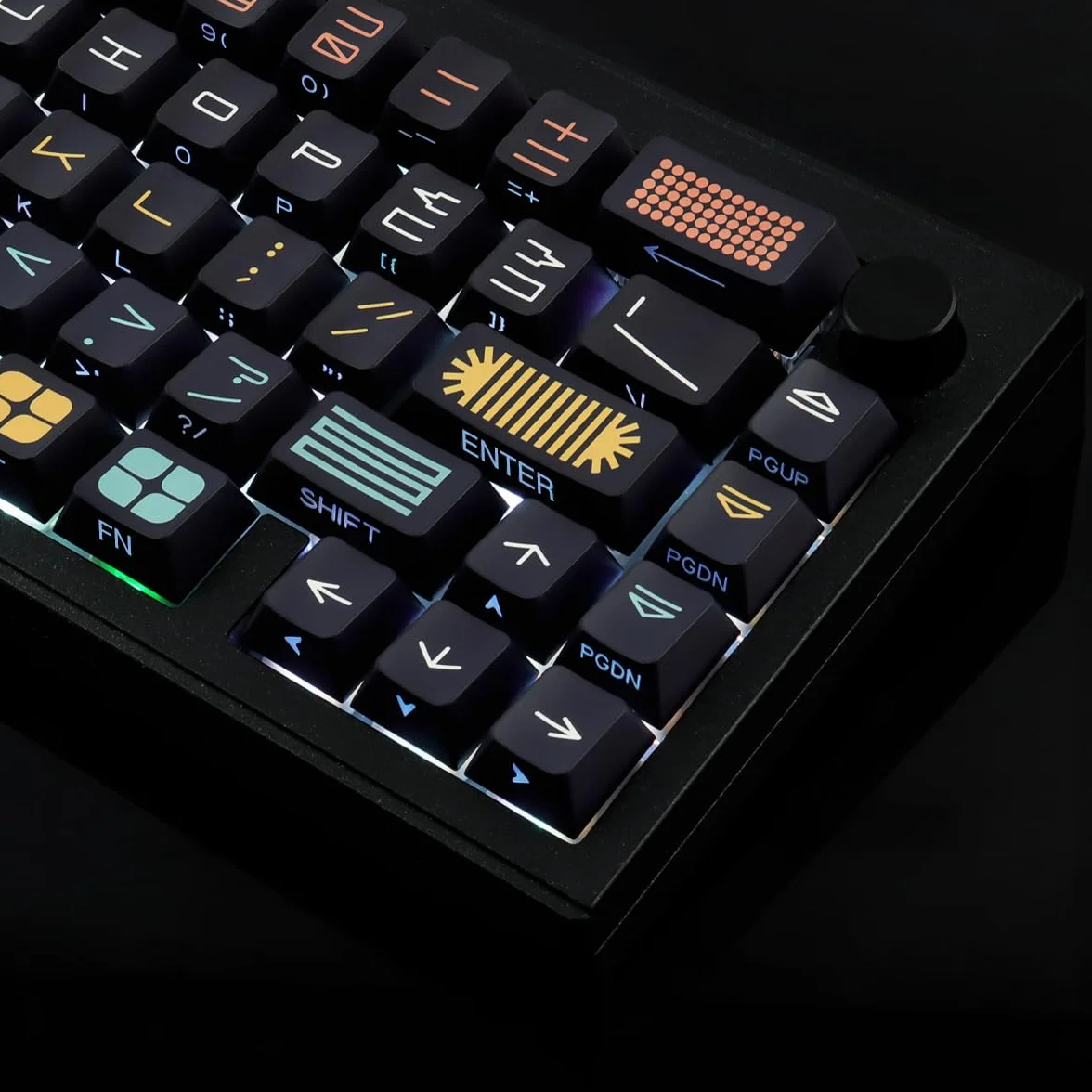 PBT Custom Black Expo Keycaps 131 klawiszy grawerowane z boku przezroczyste profil wiśniowy sublimacja barwnika do klawiatury mechanicznej Cherry MX ANSI ISO