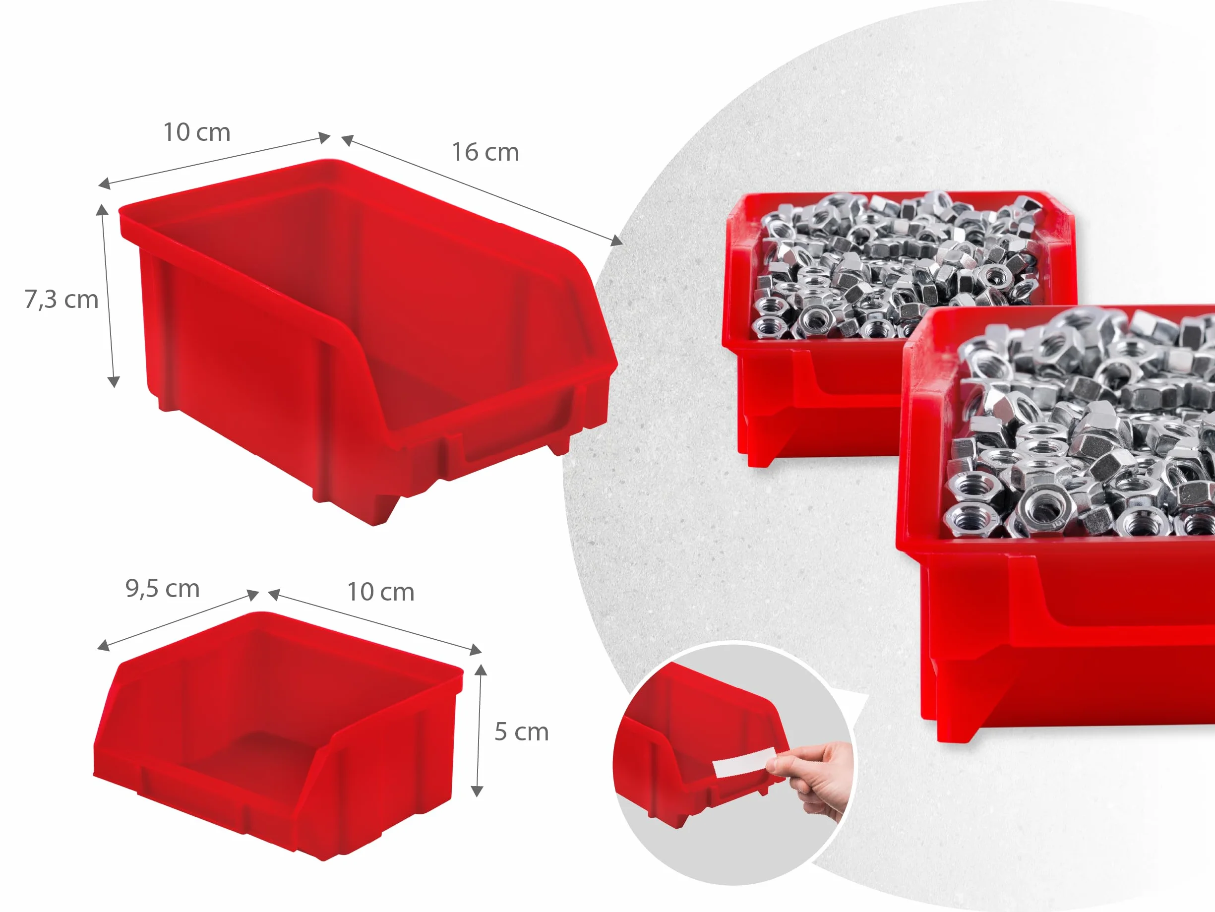 Humberg Ścianka Narzędziowa - Tablica Warsztatowa Perforowana - Regał Ścienny do Warsztatu i Garażu - 6 Modułów - 43 Elementy - Czarno-czerwony - 96 x 76 cm