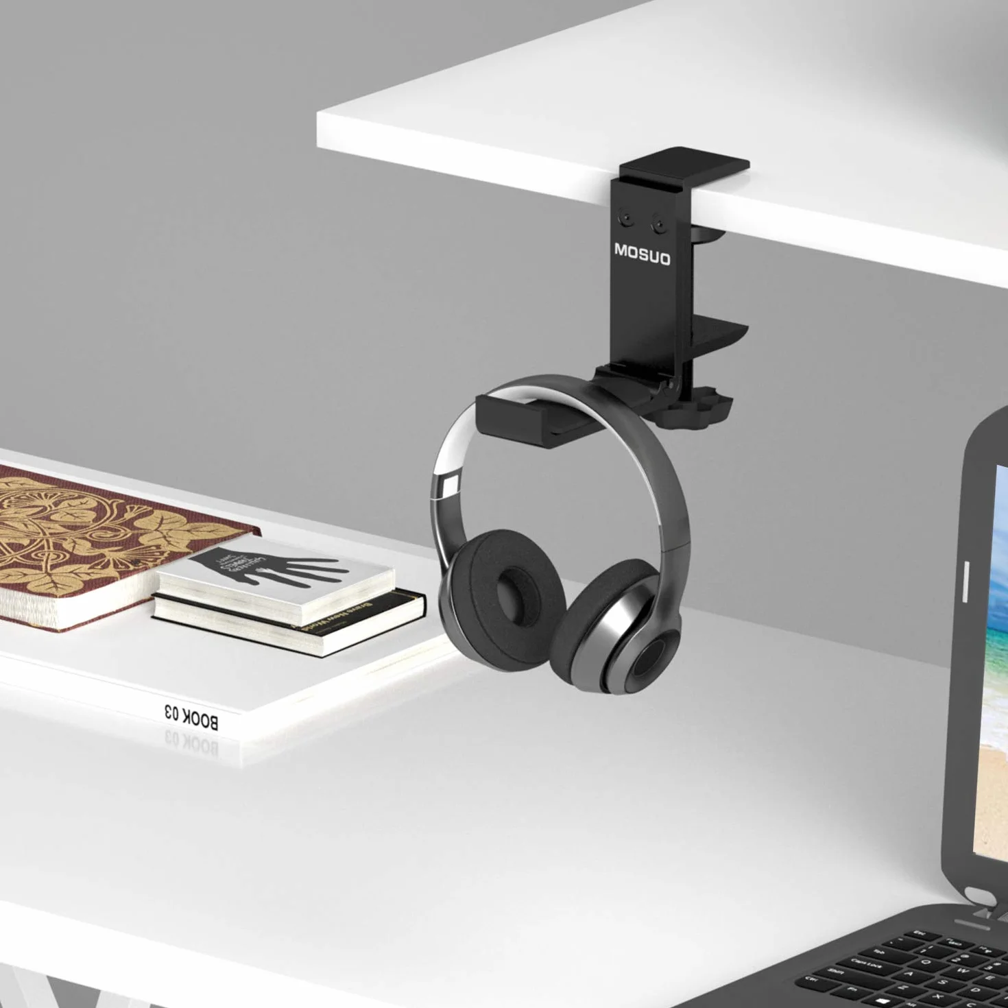MOSUO Regulowany Uchwyt na Słuchawki Gry, Aluminiowy Stojak Bluetooth Bezprzewodowy
