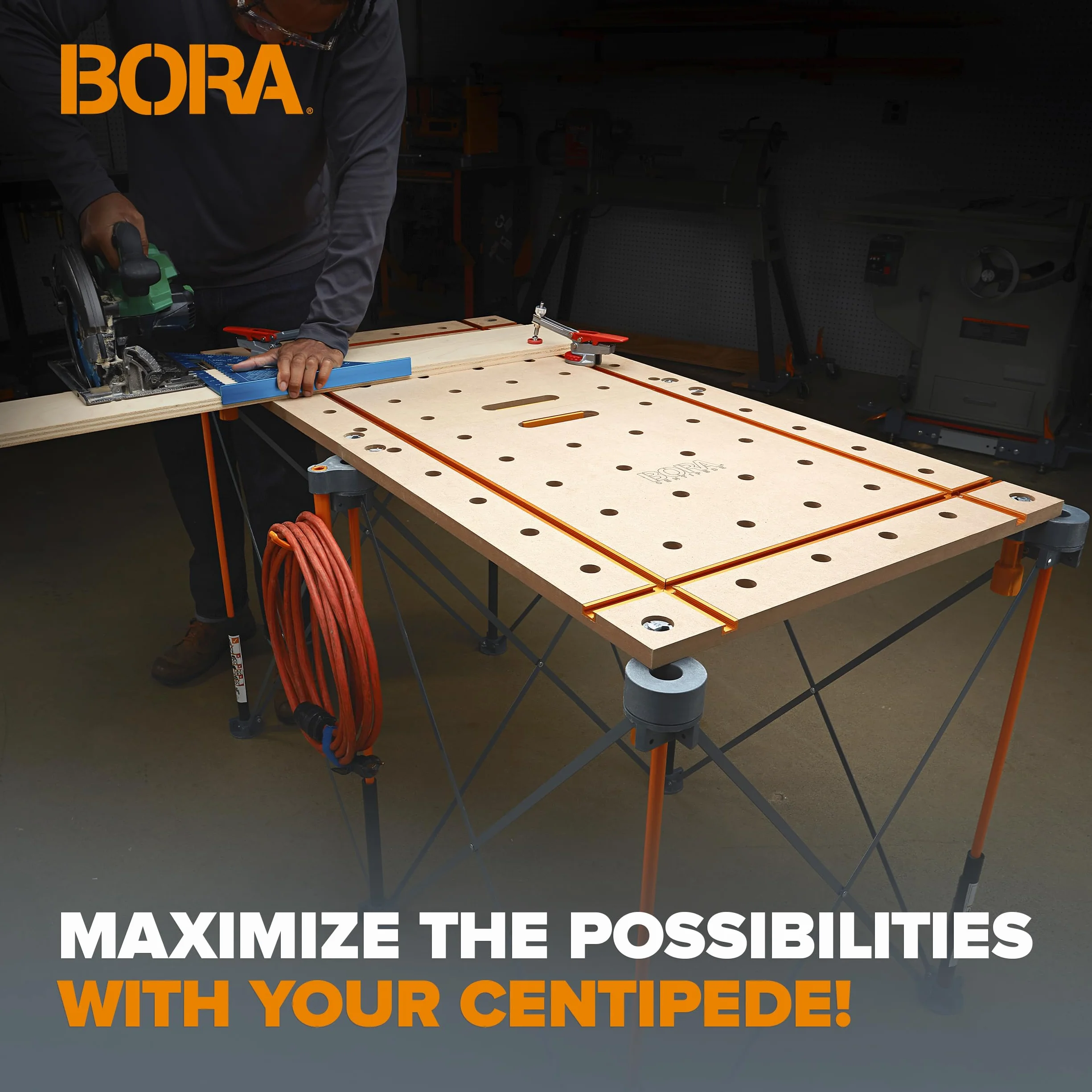 BORA Centipede 0,6 x 1,2 m T-Track Blat - otwory dla psów 20 mm