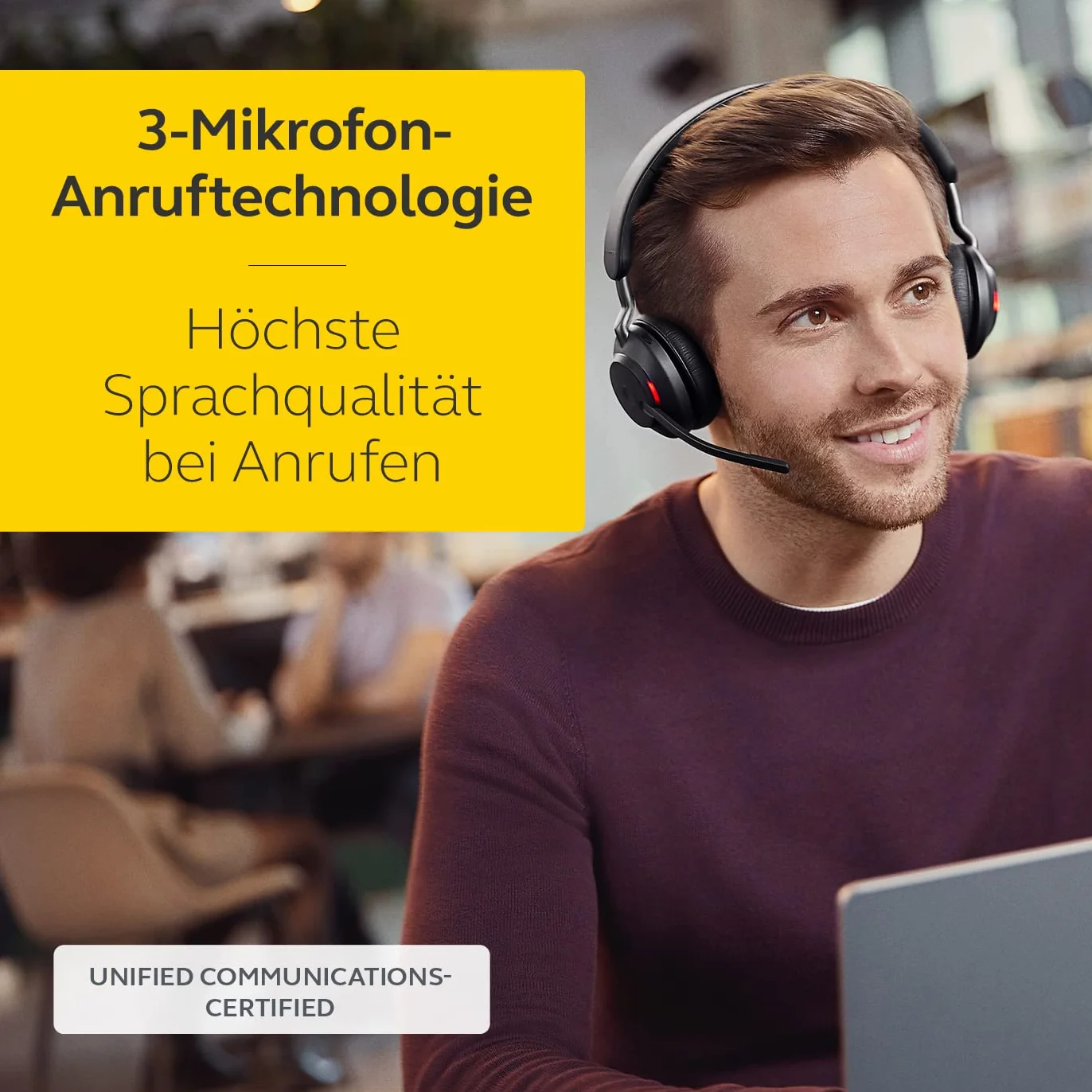 Jabra Evolve2 65 bezprzewodowy zestaw słuchawkowy stereo z redukcją szumów, certyfikatem UC, czarny