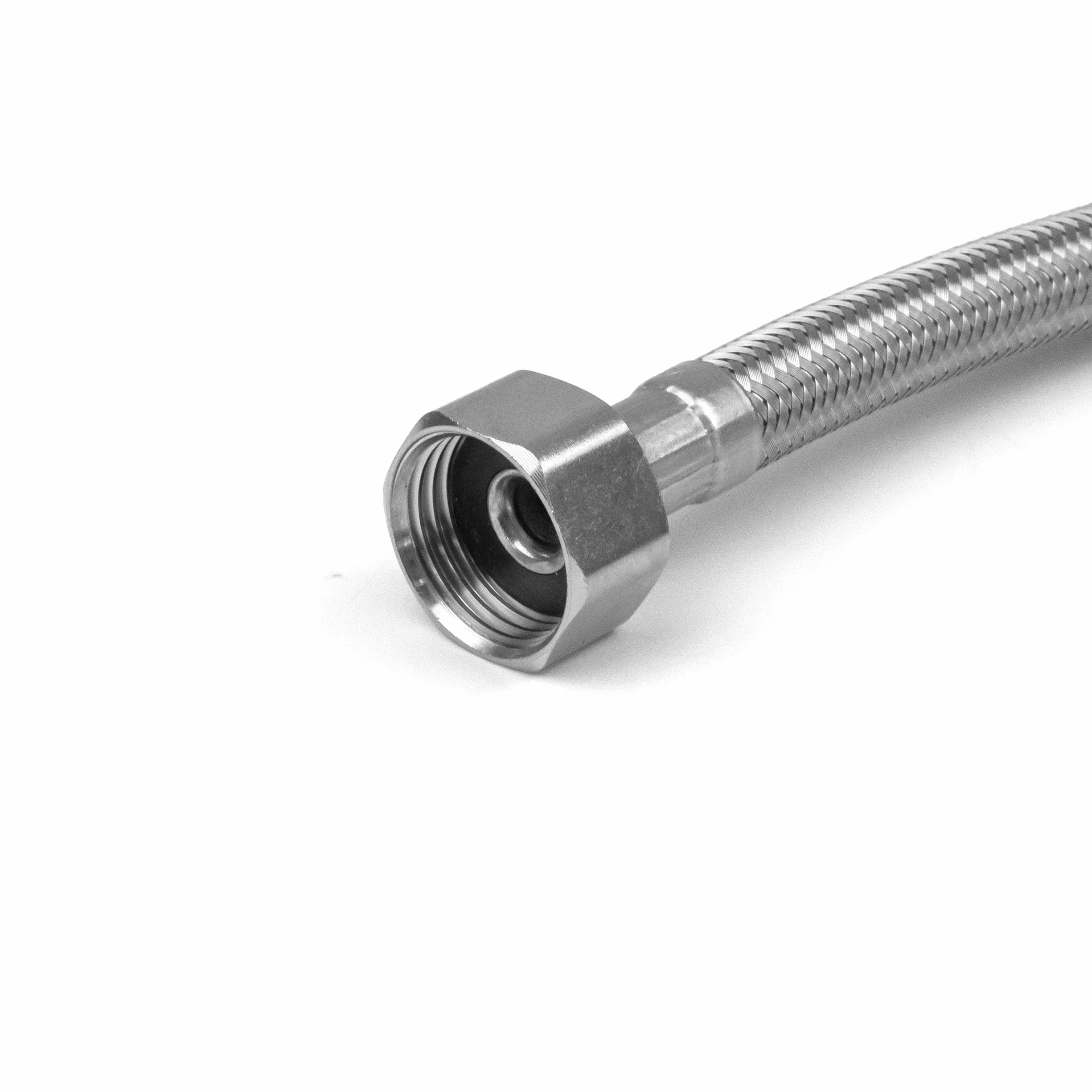 Zatwierdzony przez WRAS wąż elastyczny 500 mm 1/2 cala BSP 90° kolanko pojedyncza rura, stal nierdzewna 304 pleciona, wąż pancerny do kuchni, łazienki, bojlera i mieszacza monoblokowego