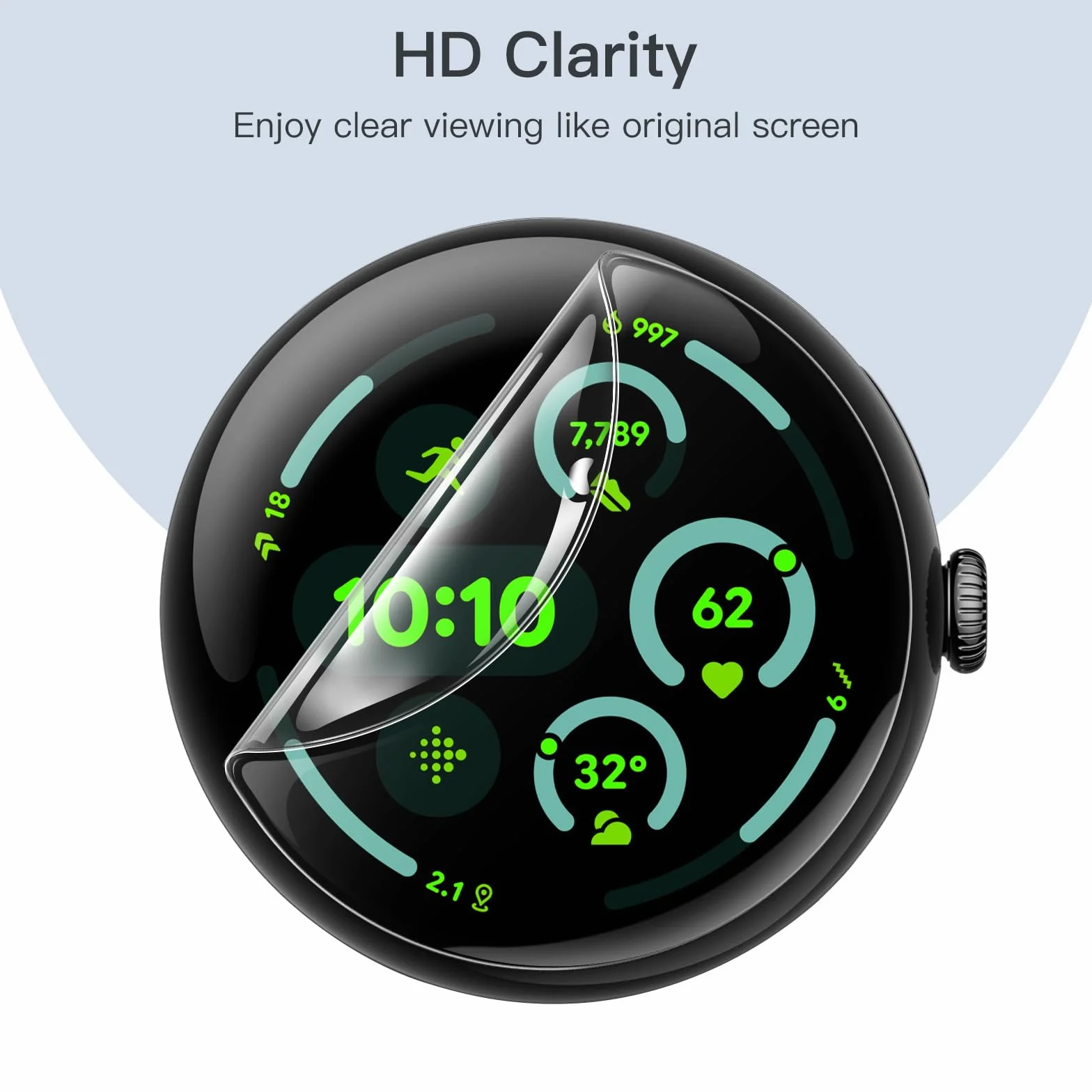 JETech Ochraniacz Ekranu dla Google Pixel Watch 4/3 45mm (Tylko Ochrona Ekranu 41mm), Antyzarysowania Samoleczący Miękki Folia TPU, HD Wyczyść, 6 Sztuki