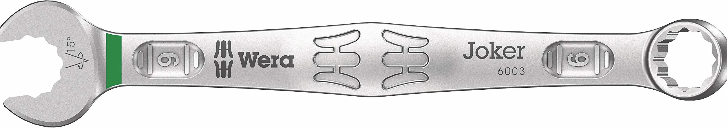 Wera 6003 Joker 15 Set 1 Zestaw Kluczy Płasko-Oczkowych, Srebrny/Czarny, 15-częściowy