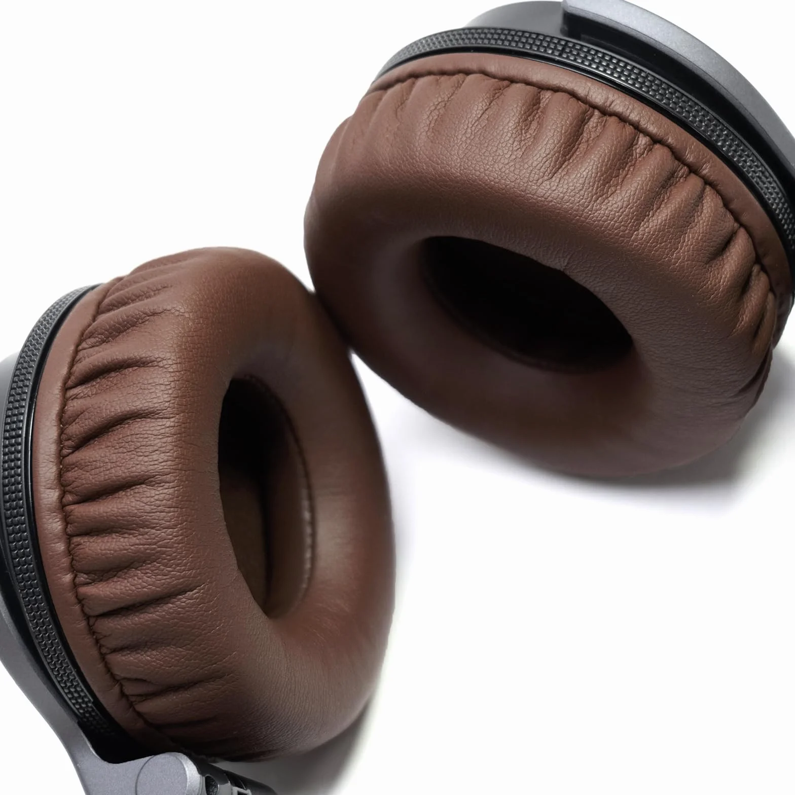 Piankowe nauszniki ze skóry proteinowej kompatybilne z Pioneer HDJ CUE1 HDJ500 DJ brązowe