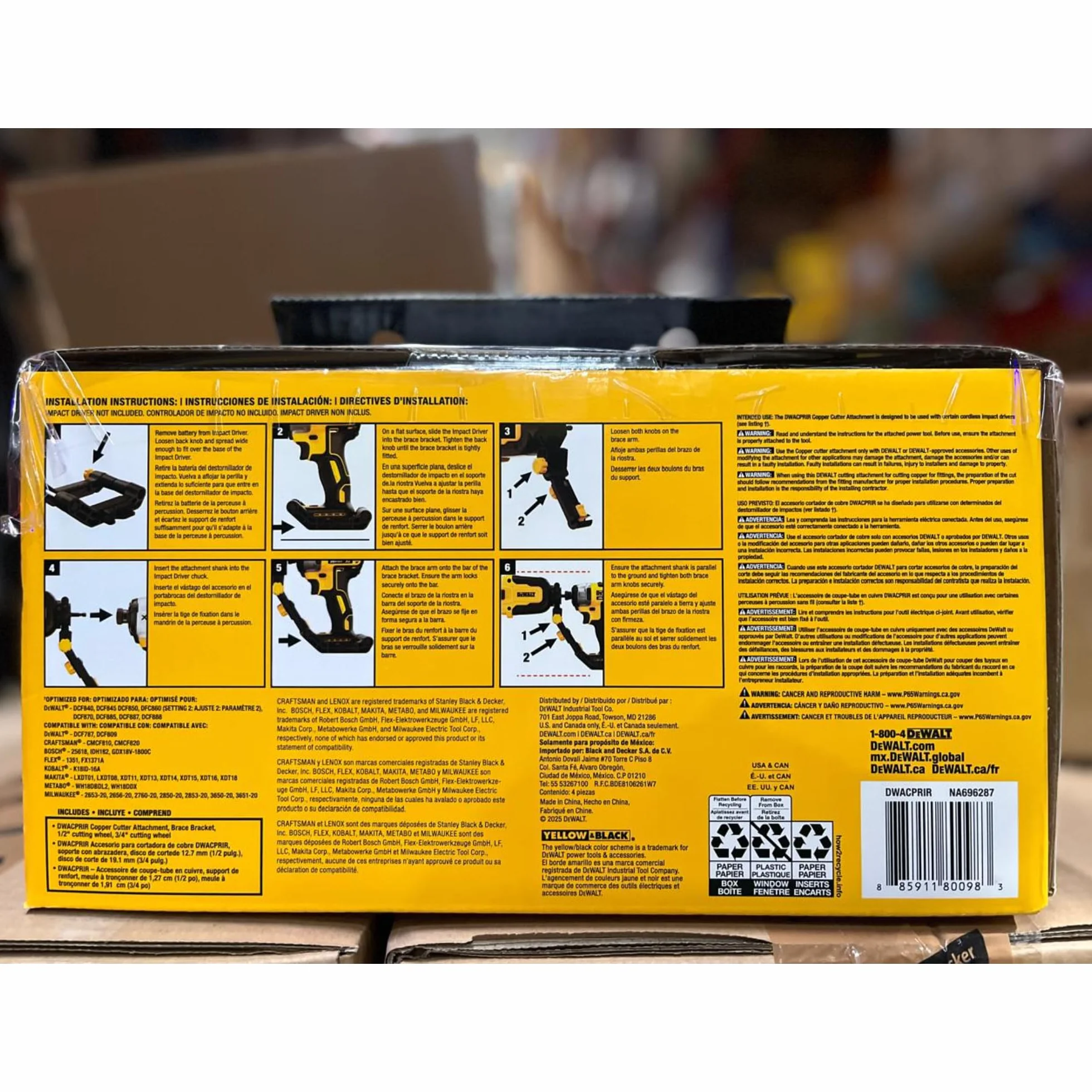 DEWALT IMPACT CONNECT obcinak do rur miedzianych, mocowanie wkrętarki udarowej, obcinacz do rur (DWACPRIR)