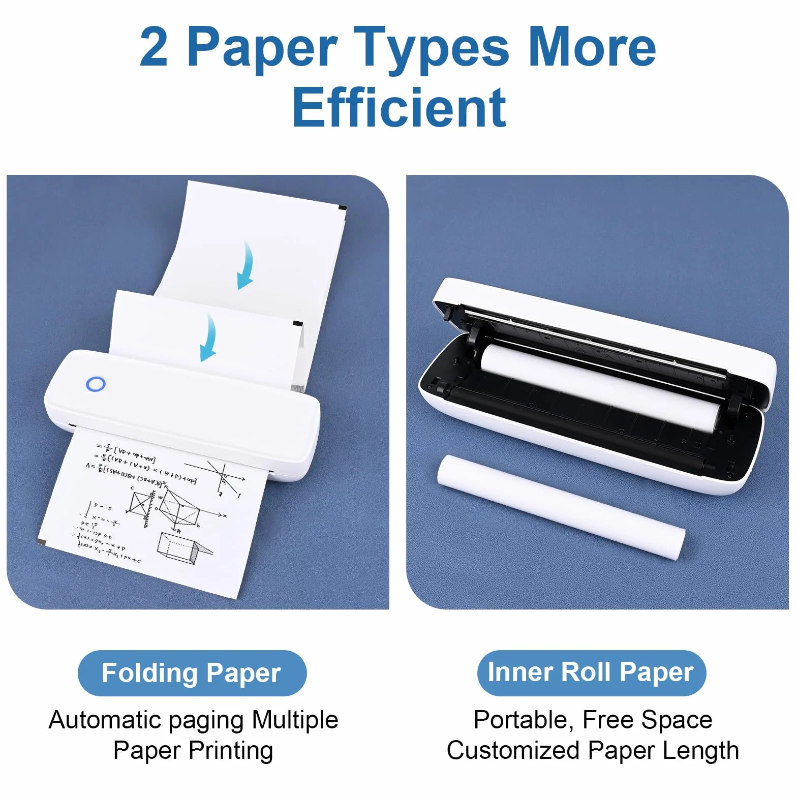 GuKKK Mobilna mini drukarka A4, przenośna drukarka termiczna A4, mała drukarka termiczna Bluetooth, obsługuje papier termiczny A4, 210 x 297 mm, druk termiczny w podróży i w domu, kompatybilna z iOS i