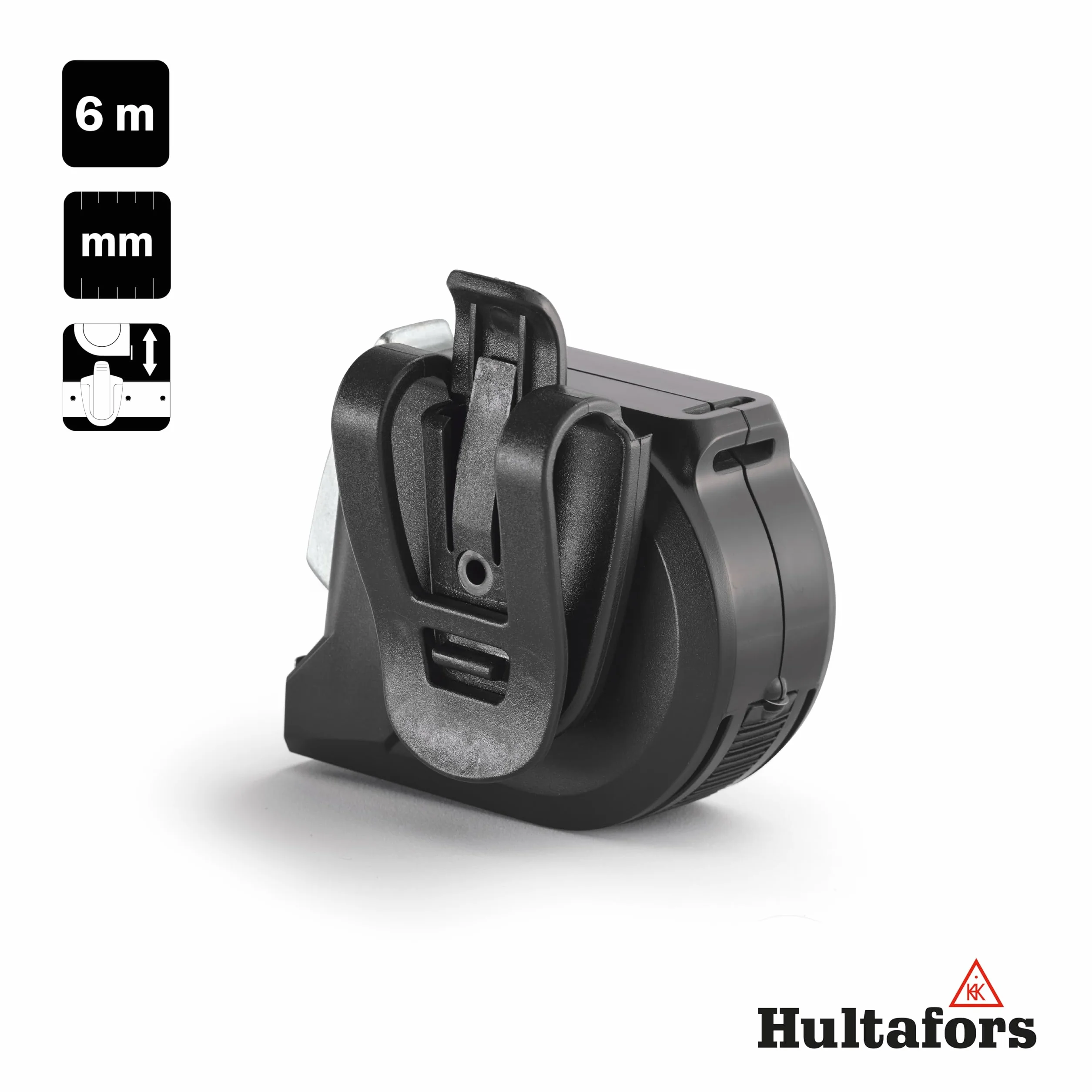Miara zwijana kieszonkowa Talmeter 6m x 25mm biała Hultafors