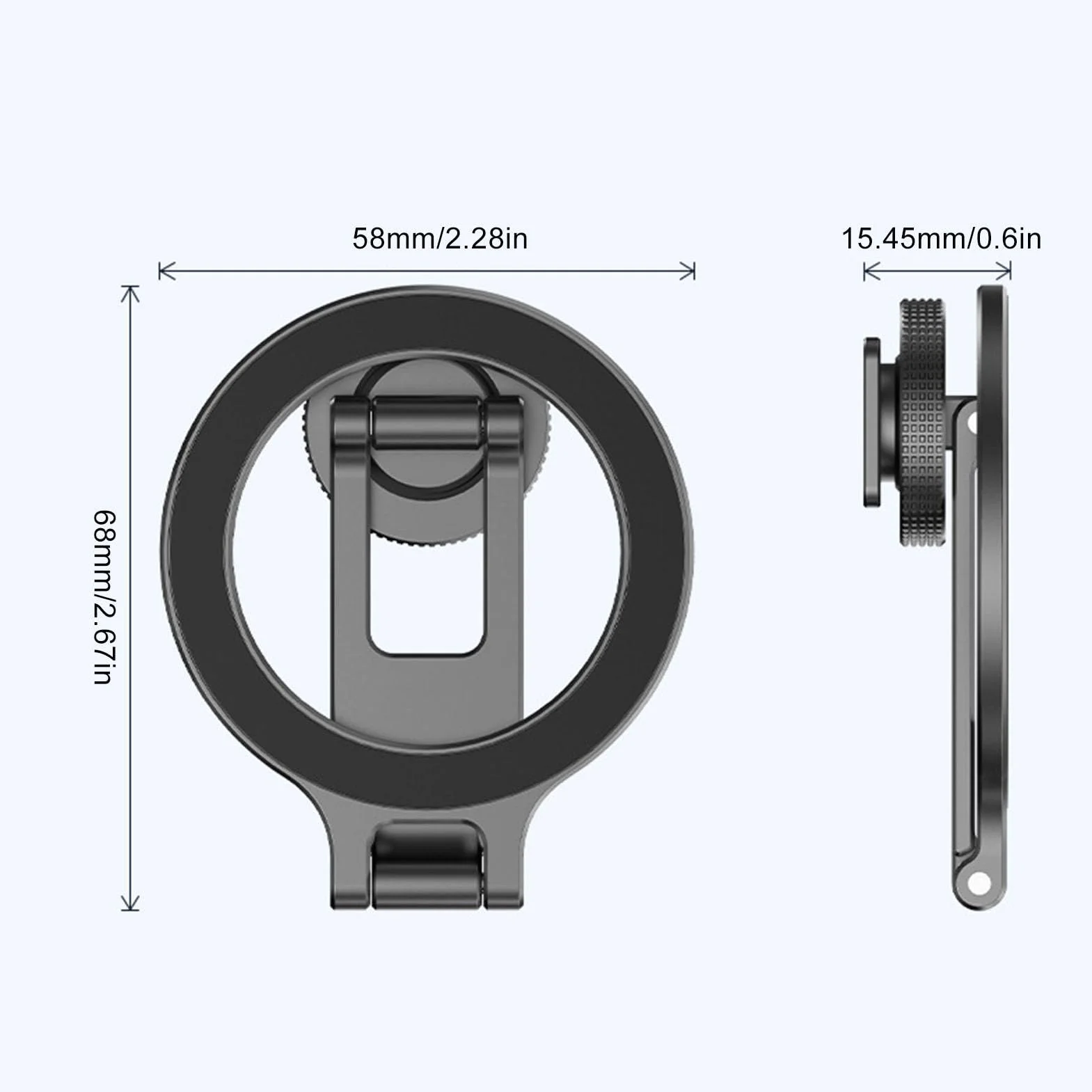 Metal Phone Tripod Mount Cold Shoe Phone Holder Portable Folding Cell Phone Clamp for Selfies Concert Travel Live Streaming