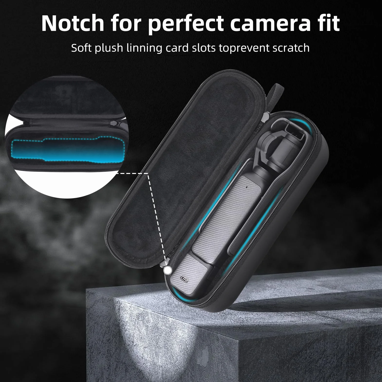 DJI Osmo Pocket 3 kopertówka, przenośna torba podróżna ze skóry PU, wodoszczelna do DJI Pocket 3 (czarna)