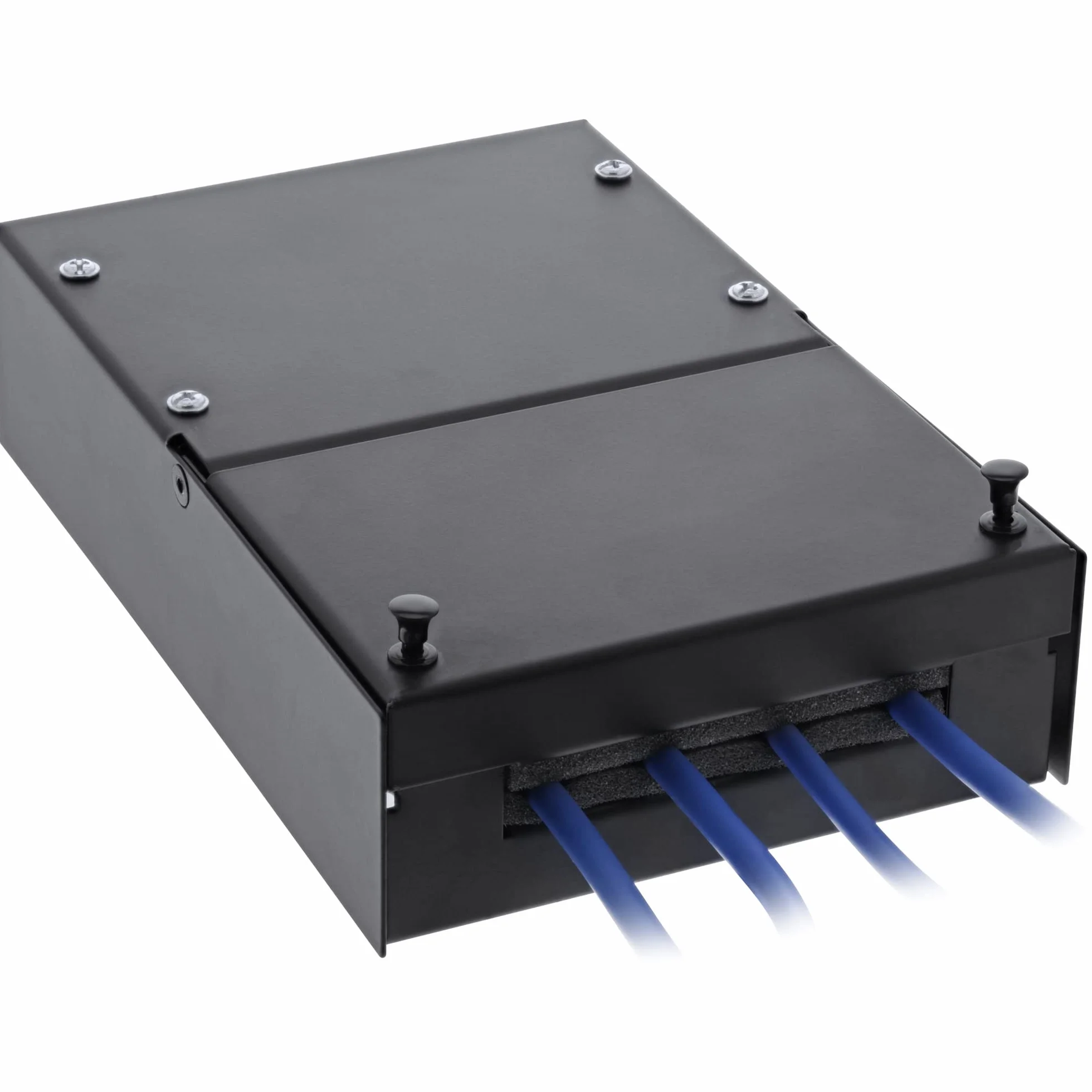 InLine 76202X gniazdo wtykowe natynkowe do 4 x gniazda Keystone RJ45, metalowe, czarne