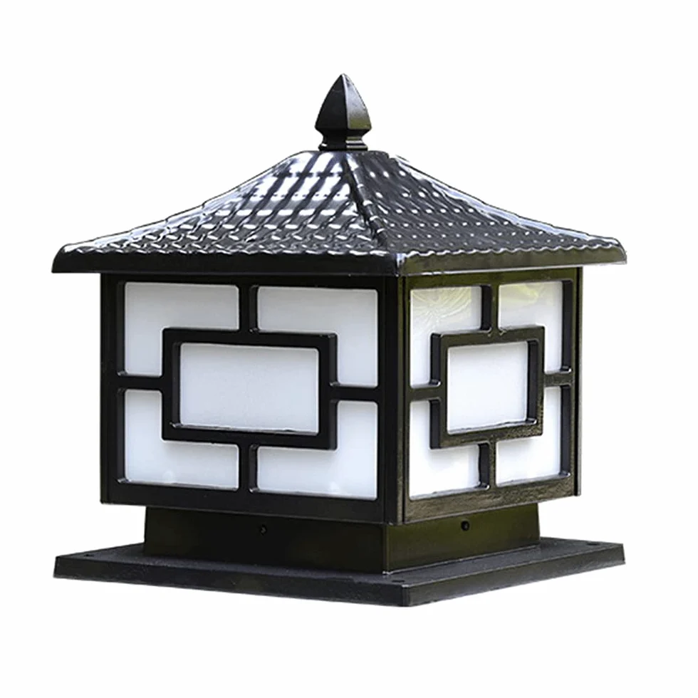 CHENKUI Vintage Black Post Head Light Outdoor Pillar Light Szklany Klosz Ogrodowe Oprawy Oświetleniowe IP54 Z Adapterem Do Montażu Na Molo E27 Base Patio Garden Villa Ogrodzenie Oświetlenie Krajobrazu