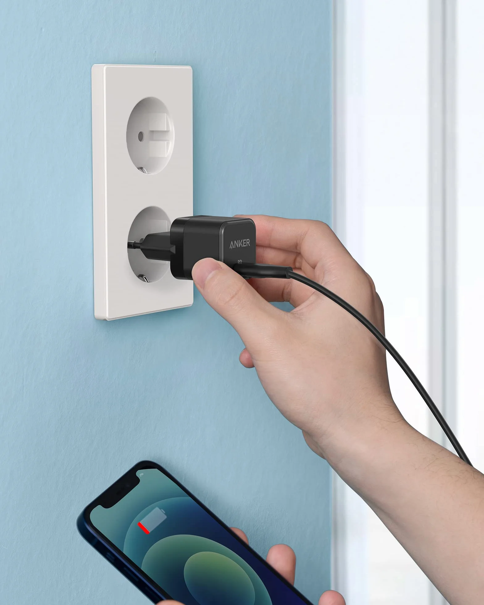 Anker PowerPort III 20 W USB-C zasilacz kostka szybkiego ładowania, kompatybilny z iPhone 16/15/14/13, Galaxy, Pixel 4/3, iPad/iPad Mini (czarny)