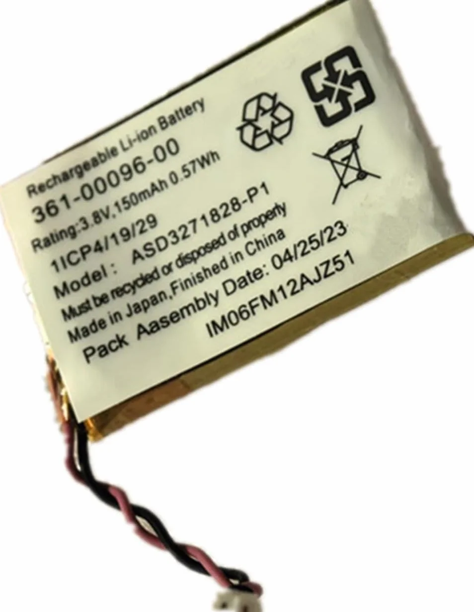 akumulator zastępczy kompatybilny z Gar-min Fenix5s Watch 361-00096-00 Accu 3,8 V 150 mAh