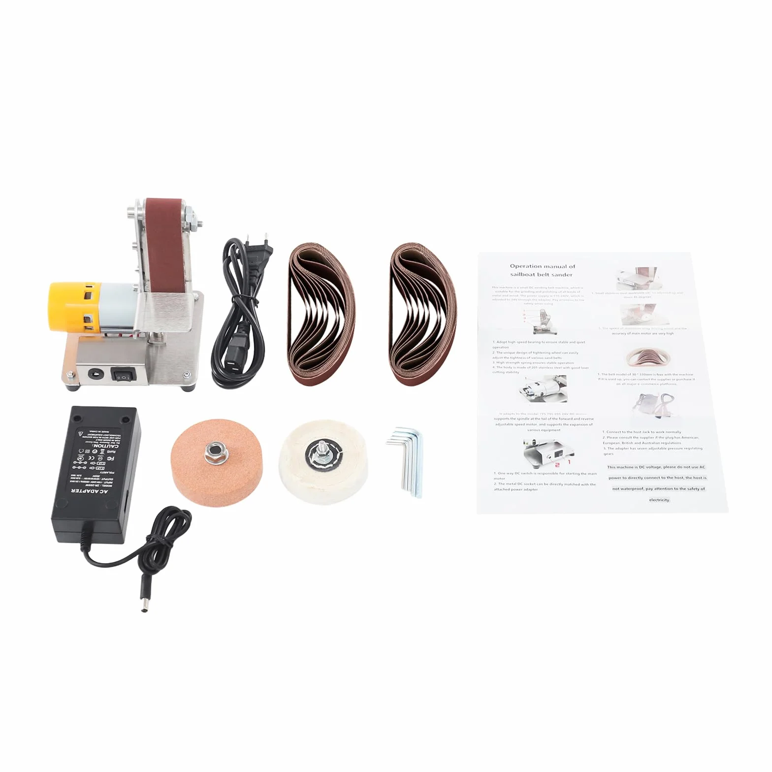 4000-9000RPM Elektryczny szlifierka pasowa dwuosiowa Sanding Disc Sander szlifierka ścierna do pasów szlifierskich z podwójnym wałkiem szlifierka do taśm szlifierka do ławki, do rozdrabniania drewna