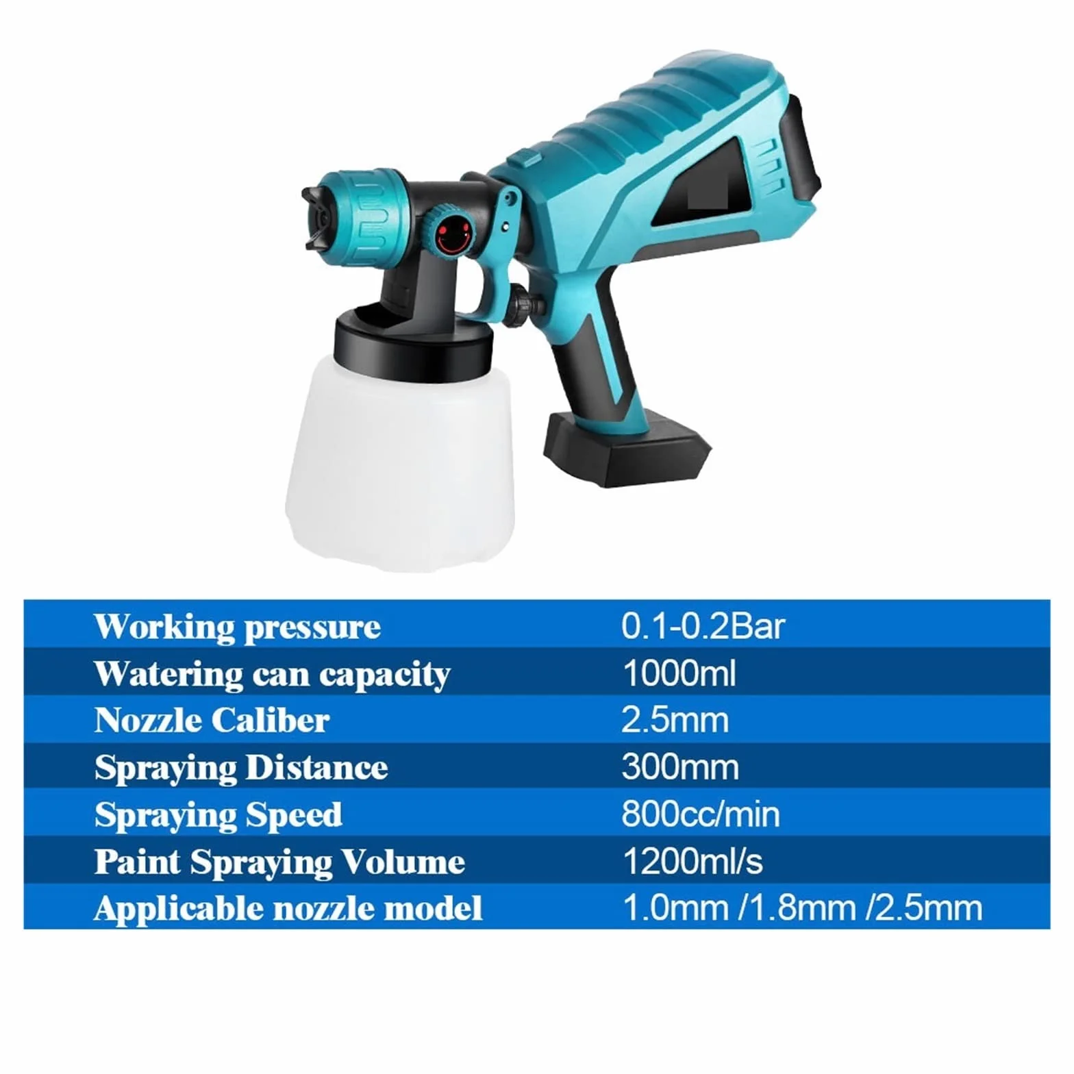 Pistolet natryskowy, Elektryczny Pistolet Natryskowy. Opryskiwacz Do Farb Domowych O Dużej Mocy. 3 Dysze O Pojemności 1000 ML.